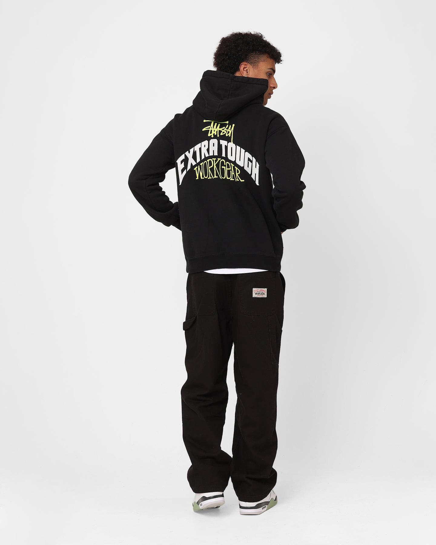 Double Layered Edges Stussy Extra Tough 50-50 Hoodie Pigment Black