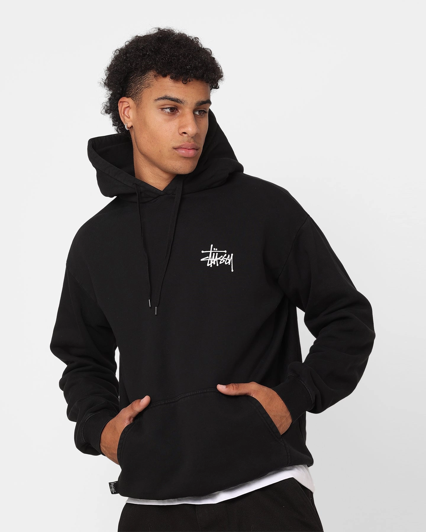 Stussy Extra Tough 50-50 Hoodie Pigment Black Collared