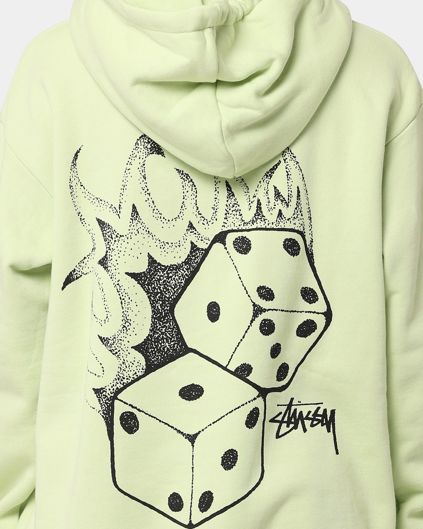 Weather Ease Zippered Vents Stussy Fire Dice 50-50 Hoodie Light Green