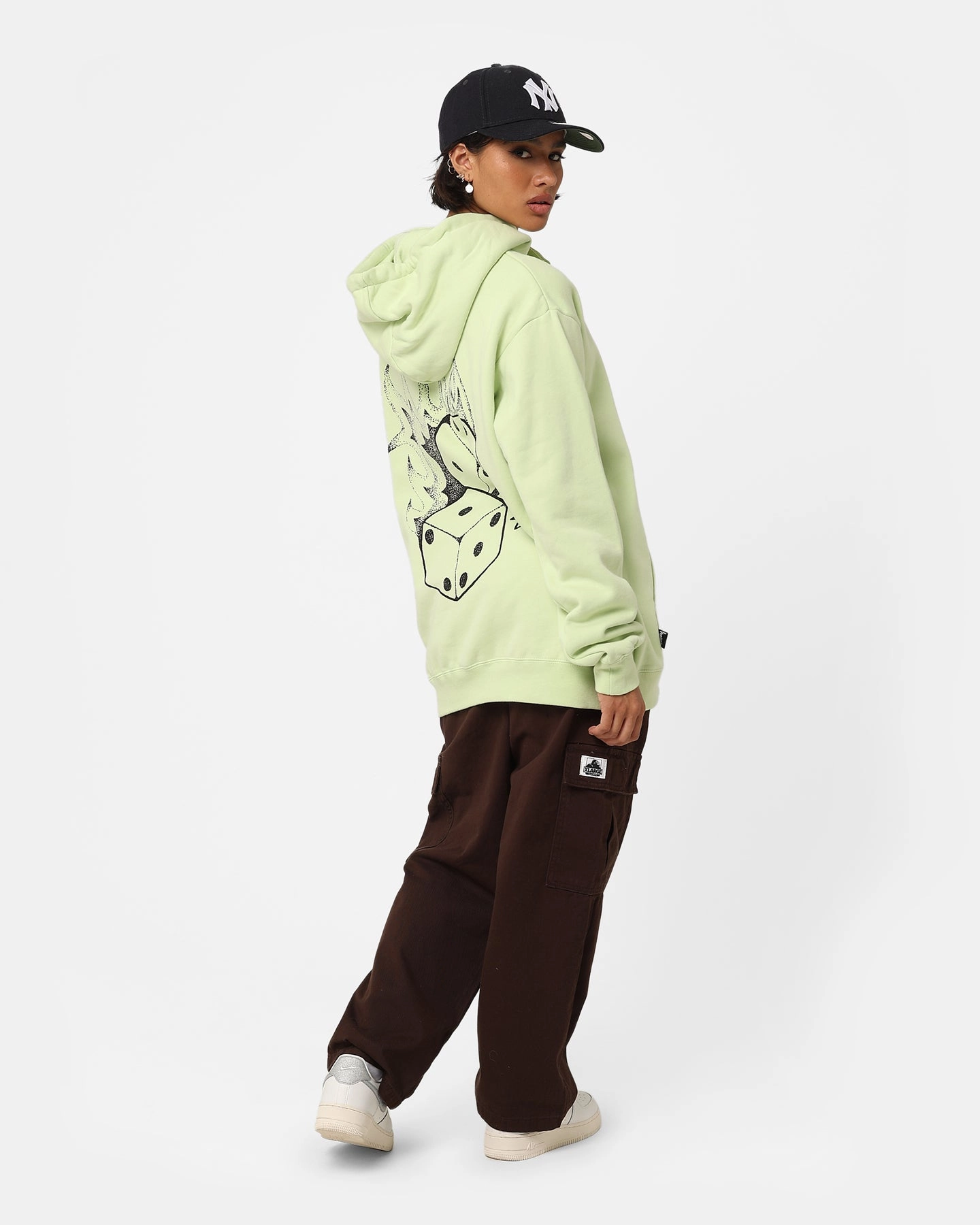 Stussy Fire Dice 50-50 Hoodie Light Green Simple Fit