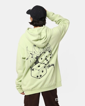 professional Stussy Fire Dice 50-50 Hoodie Light Green