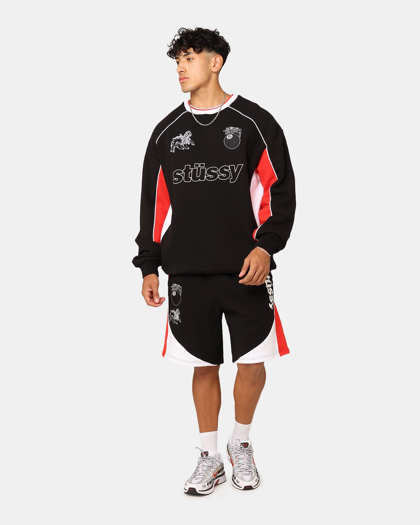 All Day Movement Fit Stussy Football Panelled Shorts Black