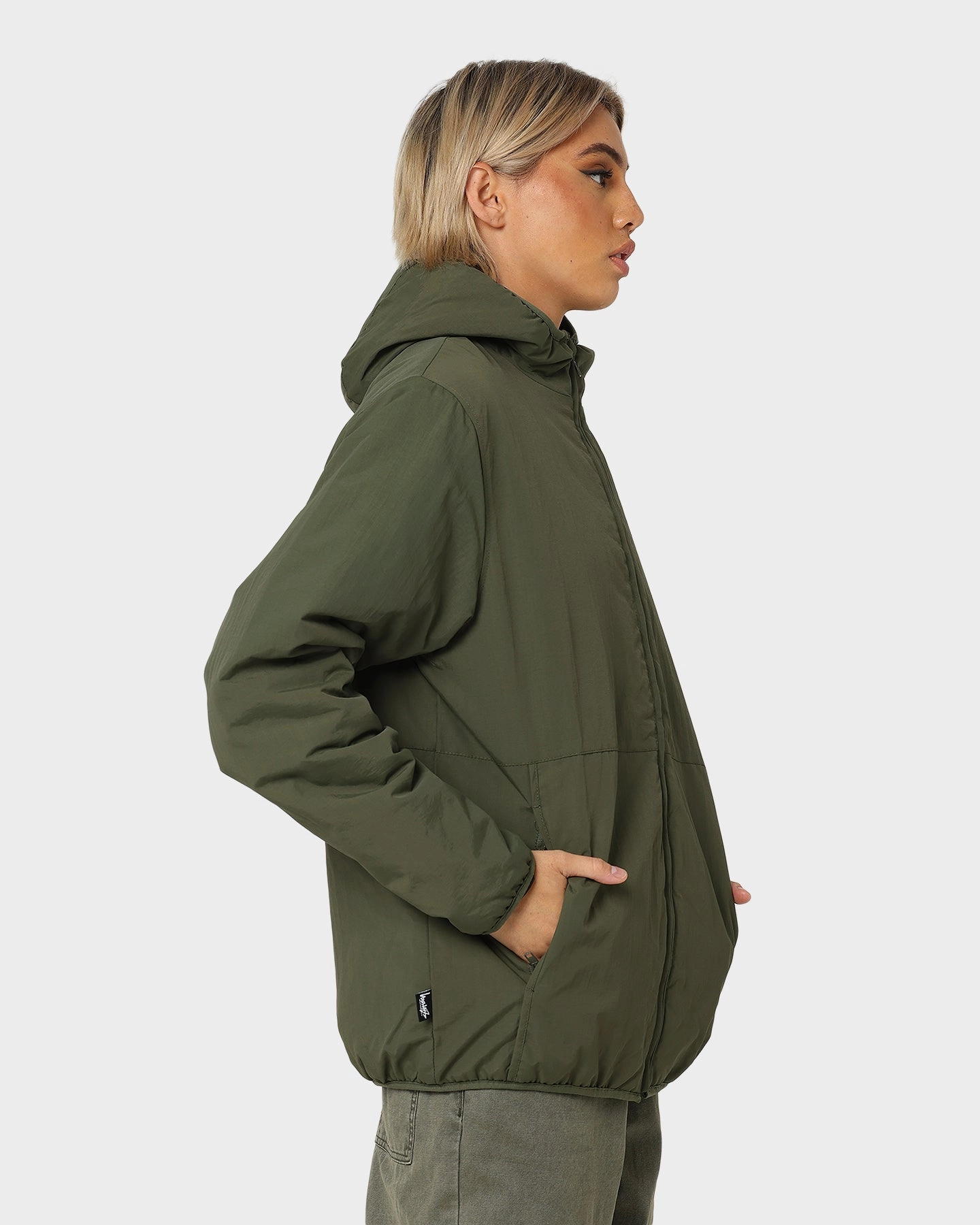 Stussy Graffiti Nylon Hooded Jacket Flight Green Mountain