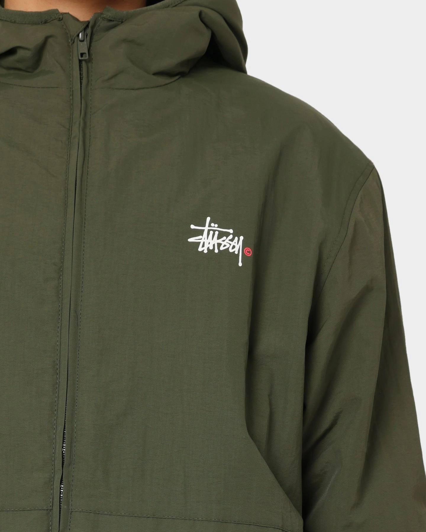 Activewear Stussy Graffiti Nylon Hooded Jacket Flight Green