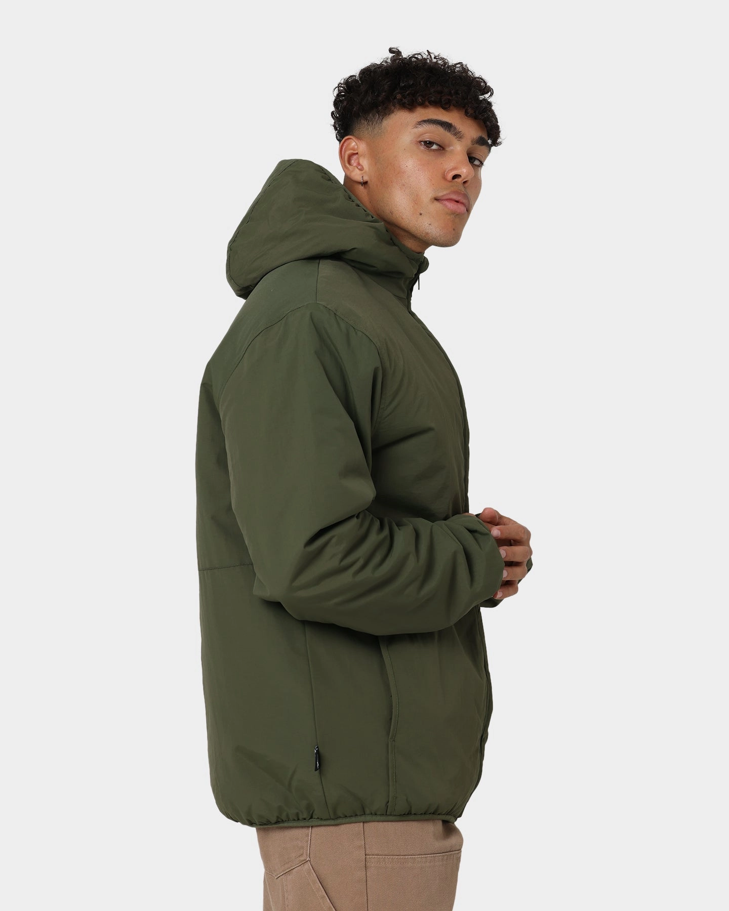 Full length suitable for runway events Stussy Graffiti Nylon Hooded Jacket Flight Green