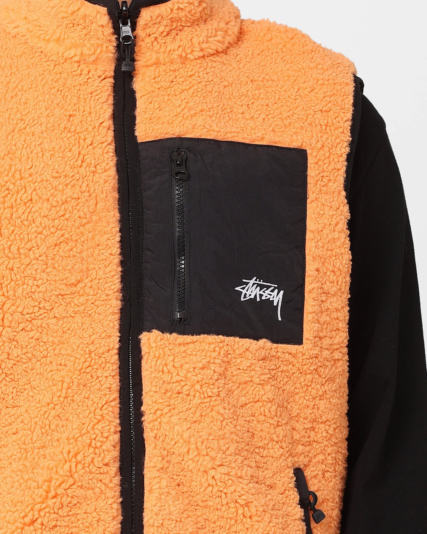 Allow Compassion Stussy Reversible Stock Sherpa Jacket Orange