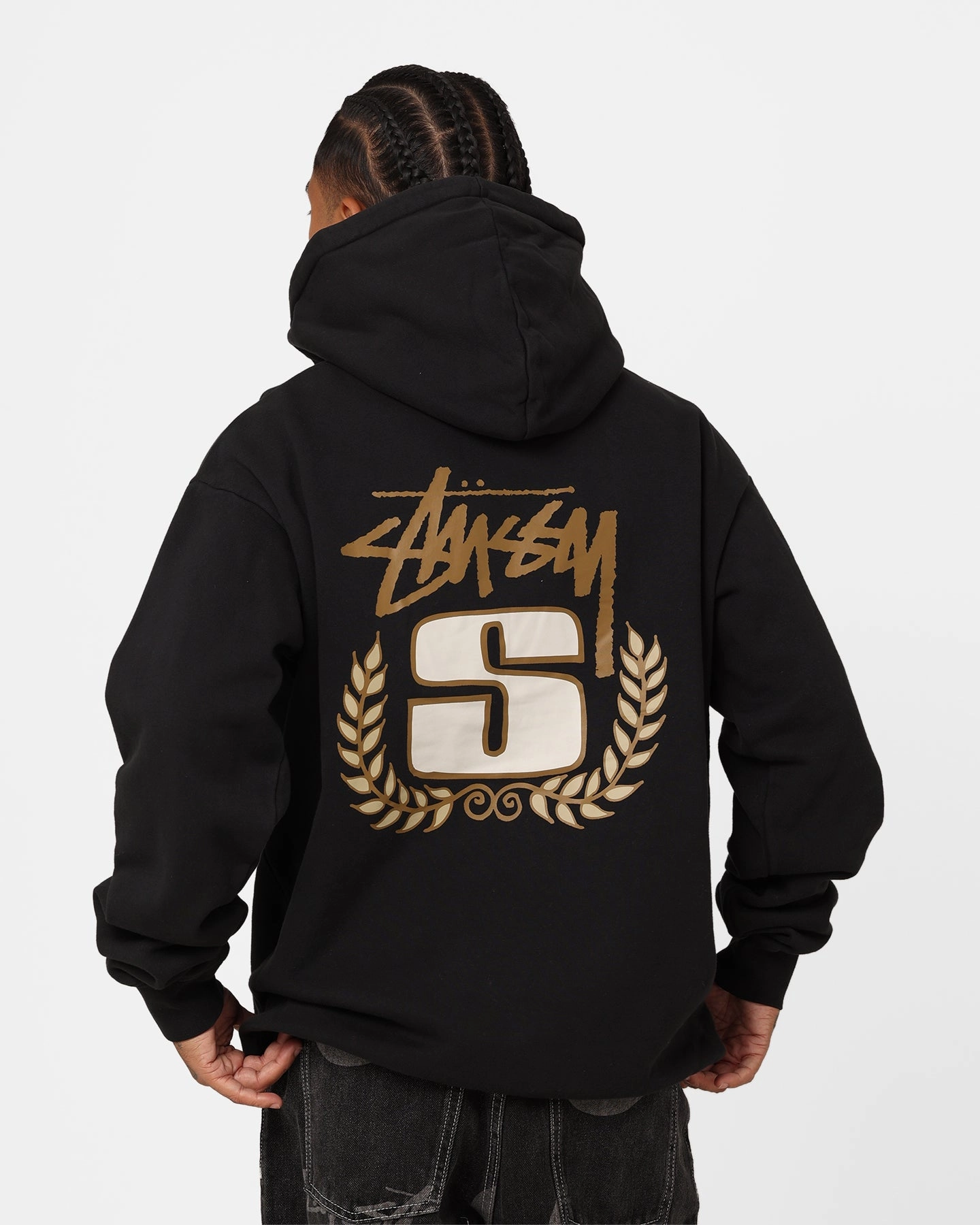 Stussy S Wreath Hoodie Black High-Tech Fabric