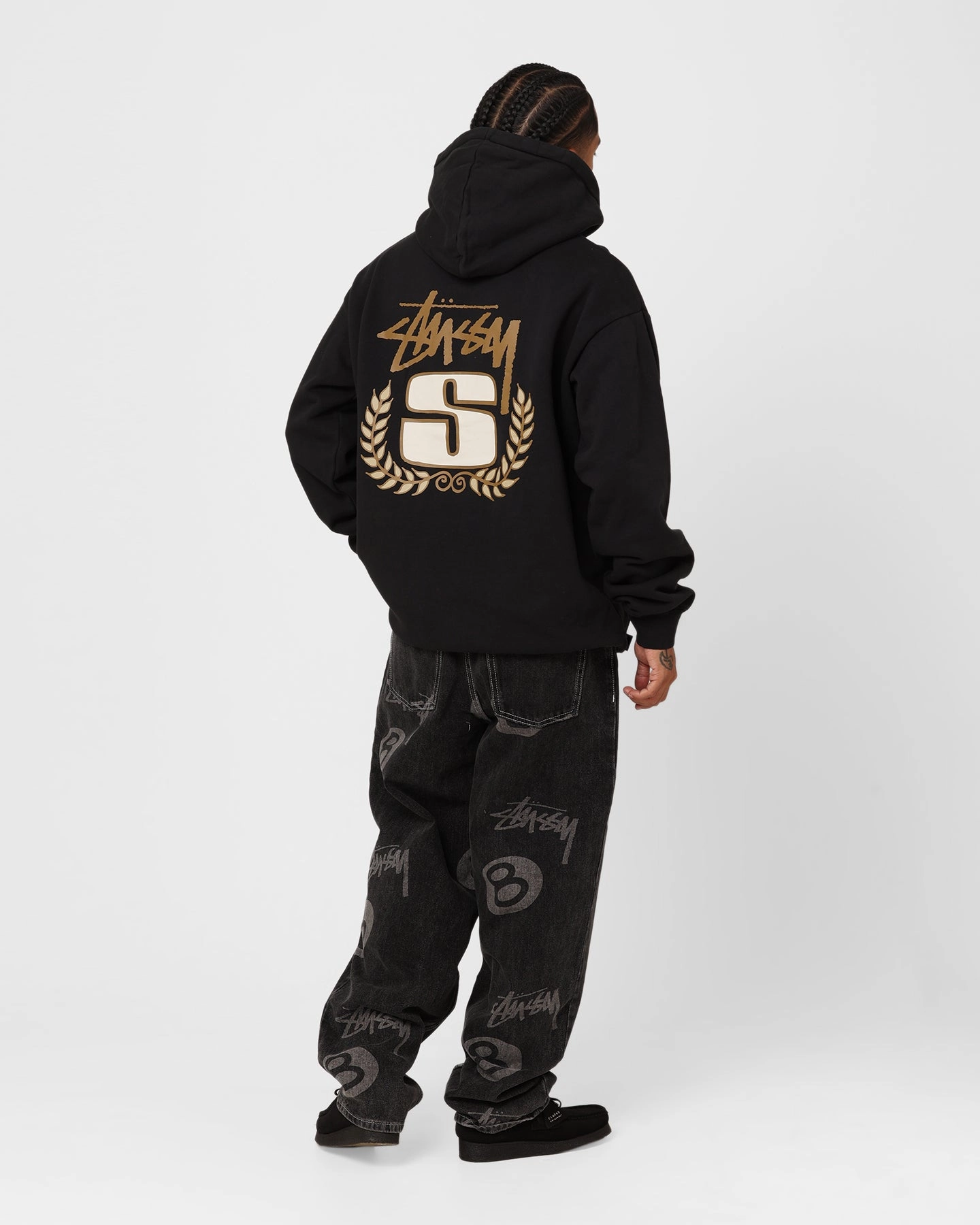 Sleek Fit Versatile Protection Stussy S Wreath Hoodie Black