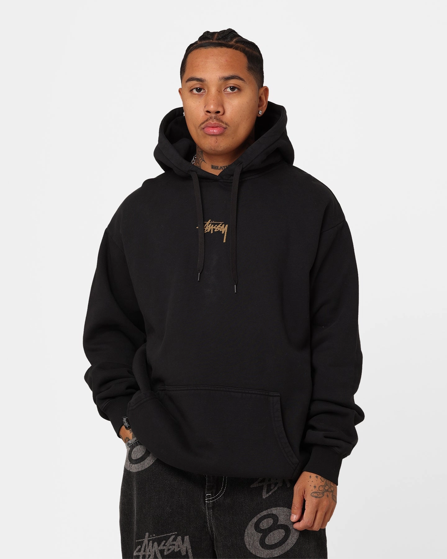 Volunteer Weatherproof Seams Stussy S Wreath Hoodie Black