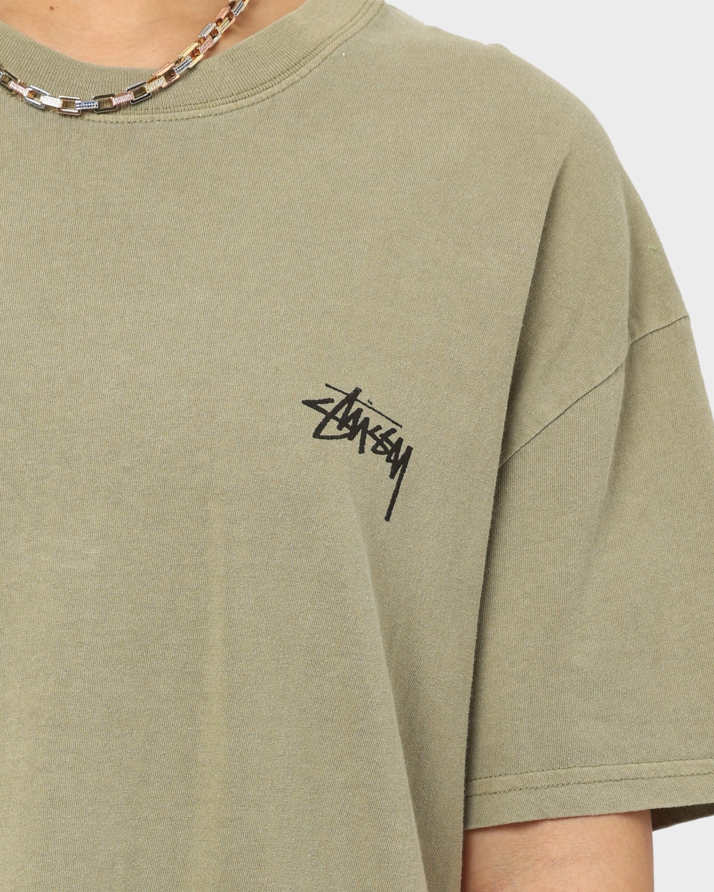 Classic Style Modern Fashion Stussy Spring Weeds T-Shirt Pigment Light Khaki