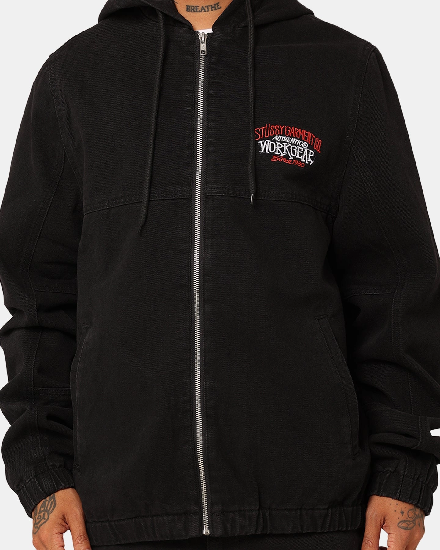 Slim-fit Stussy SS Link Lightweight Denim Jacket Black Denim