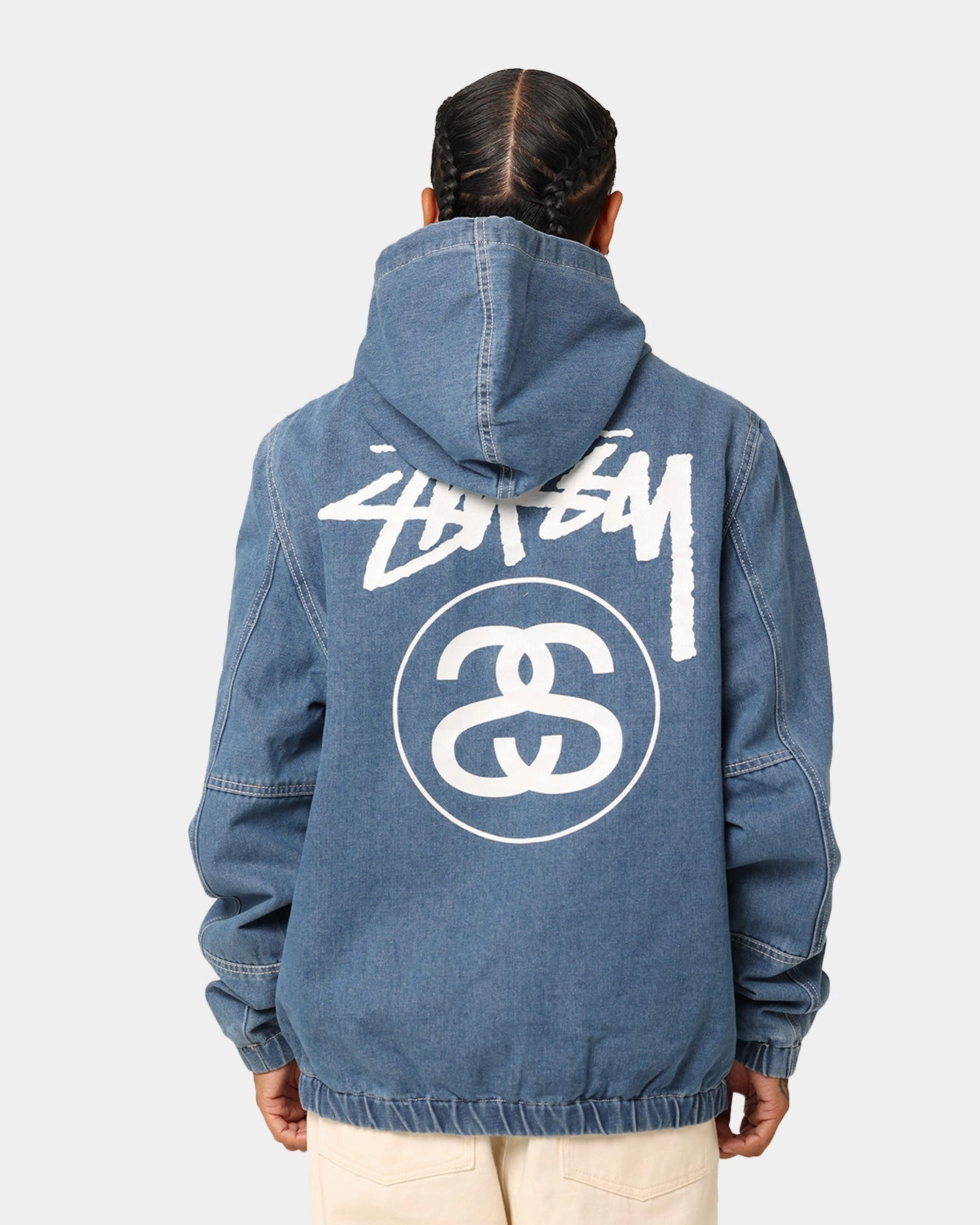 Stussy SS Link Lightweight Denim Jacket Indigo Denim Rain Comfort Padded collar
