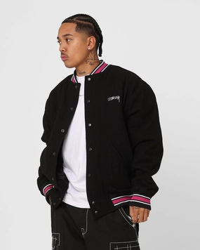 plus-size Stussy Varsity Jacket Black