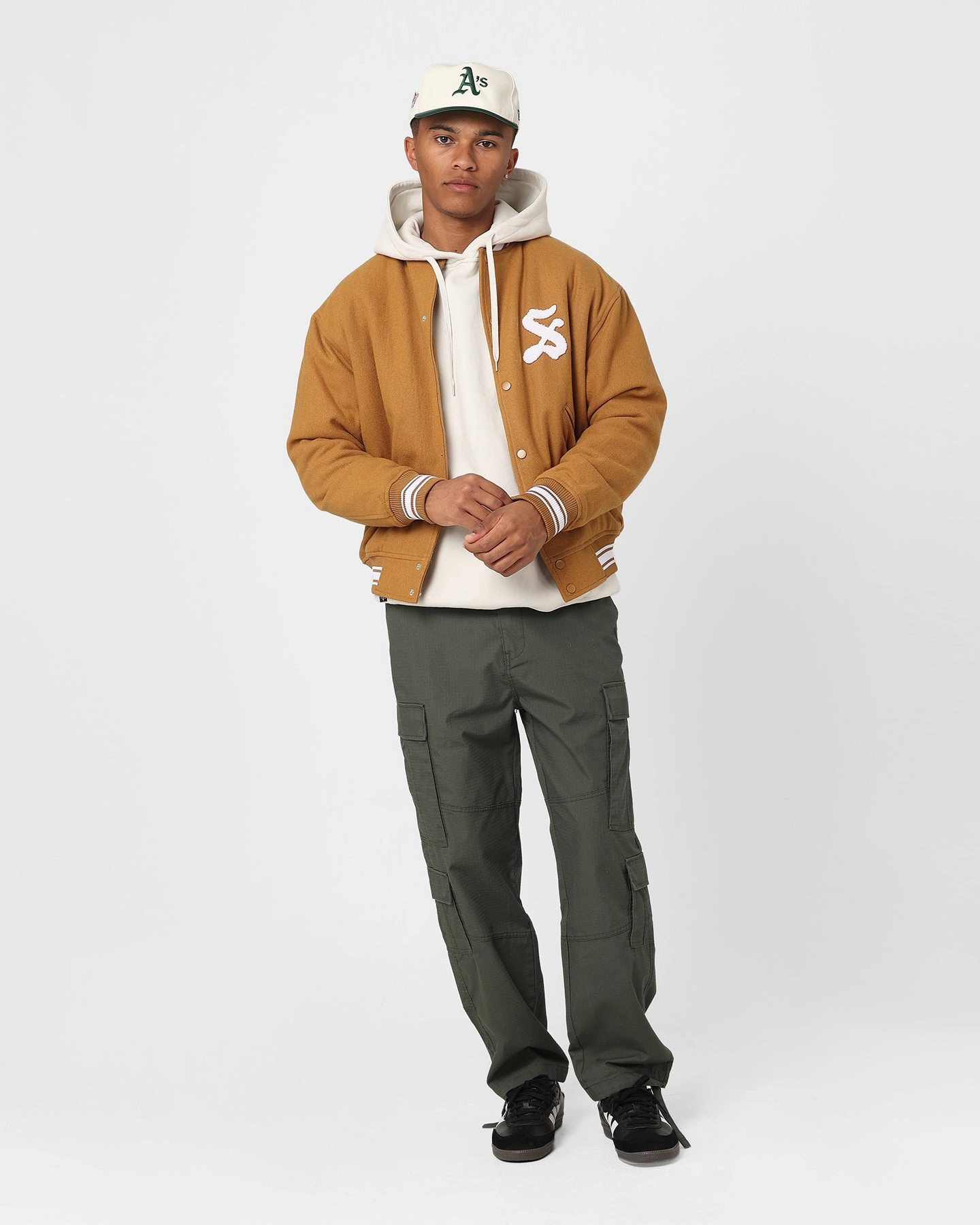 suitable for city tours Suitable for team sports Stussy Varsity Jacket Khaki