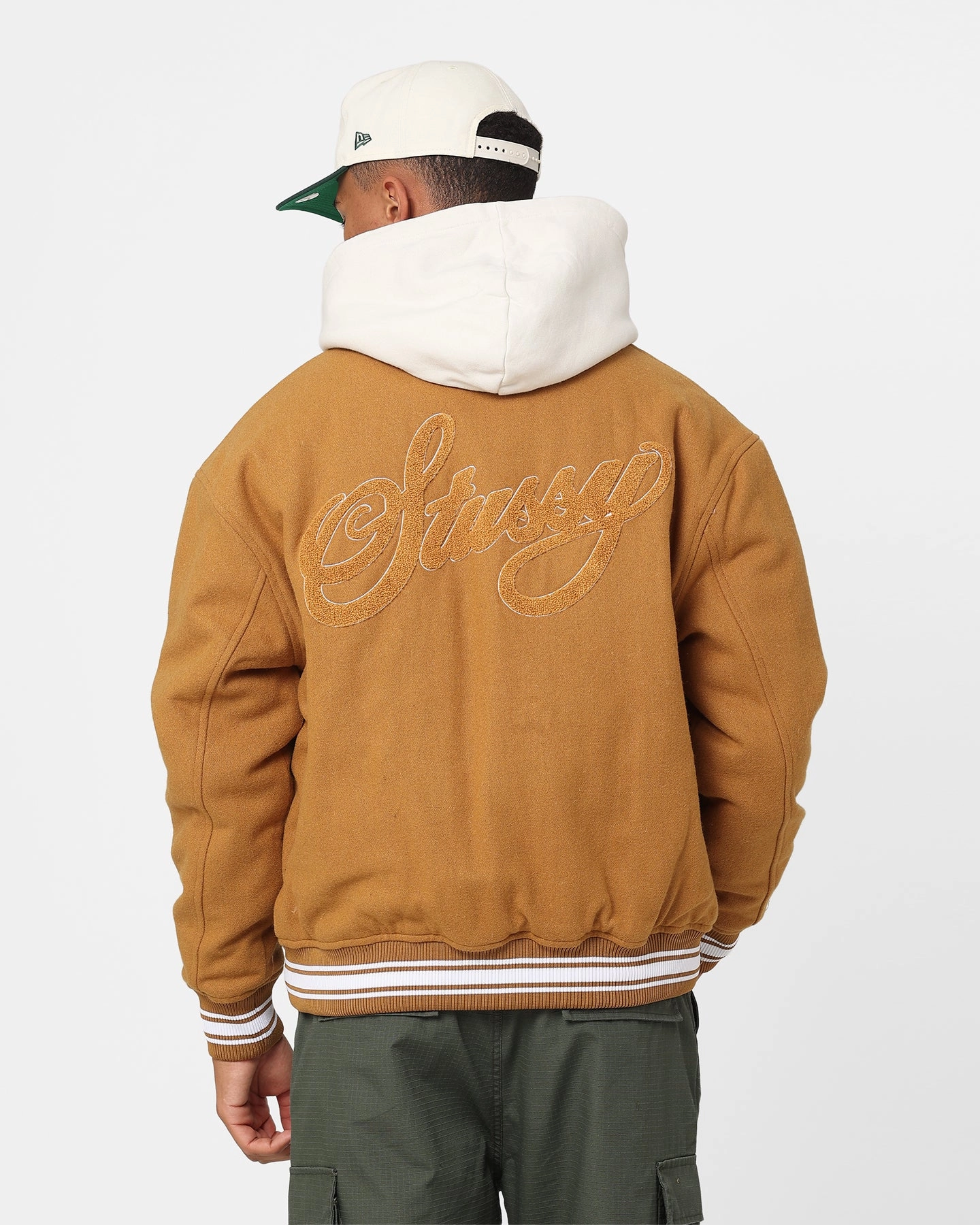 Stussy Varsity Jacket Khaki Functional Warmth