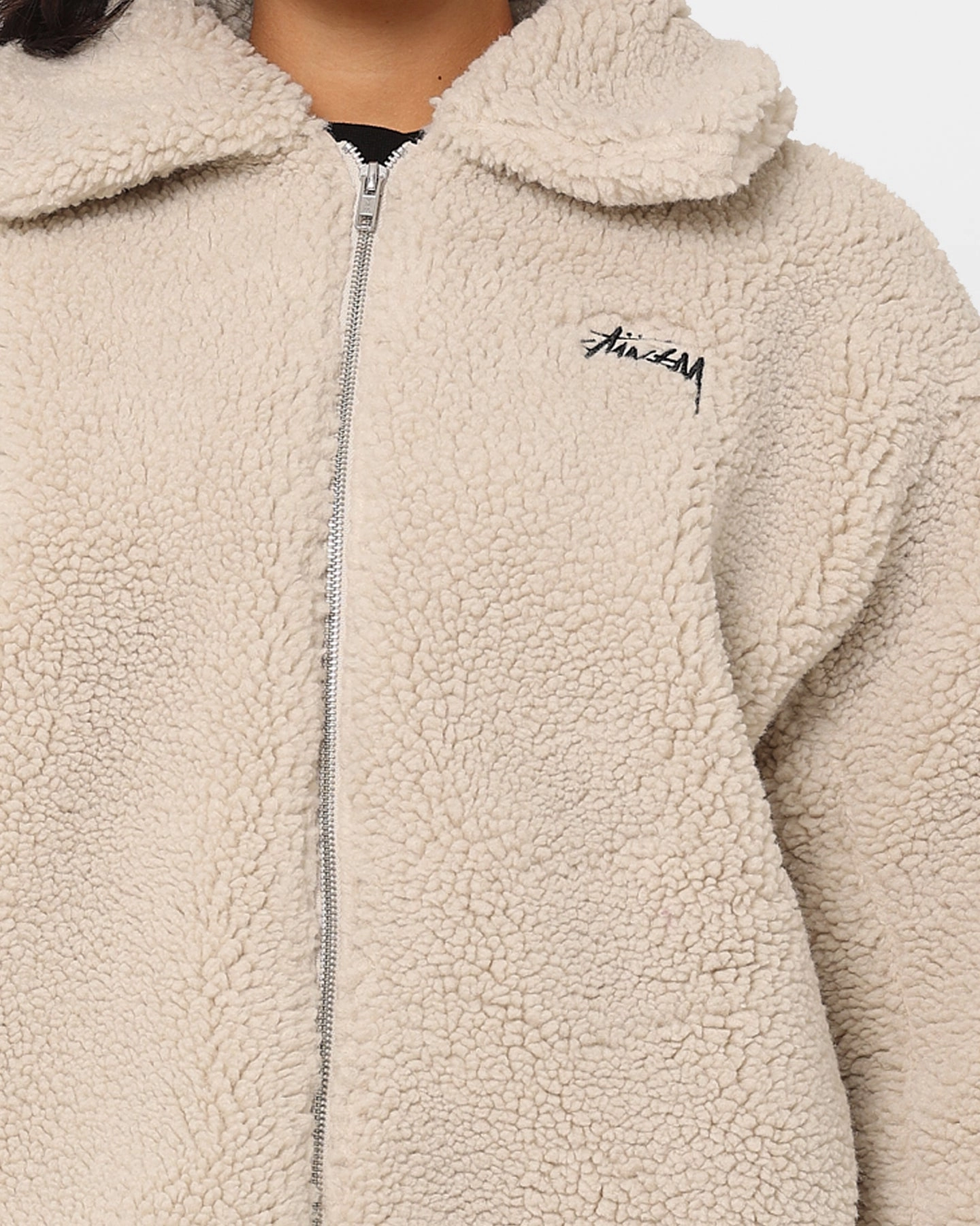 Beach Holiday Avoid Stussy Women's Dice Sherpa Jacket Winter White
