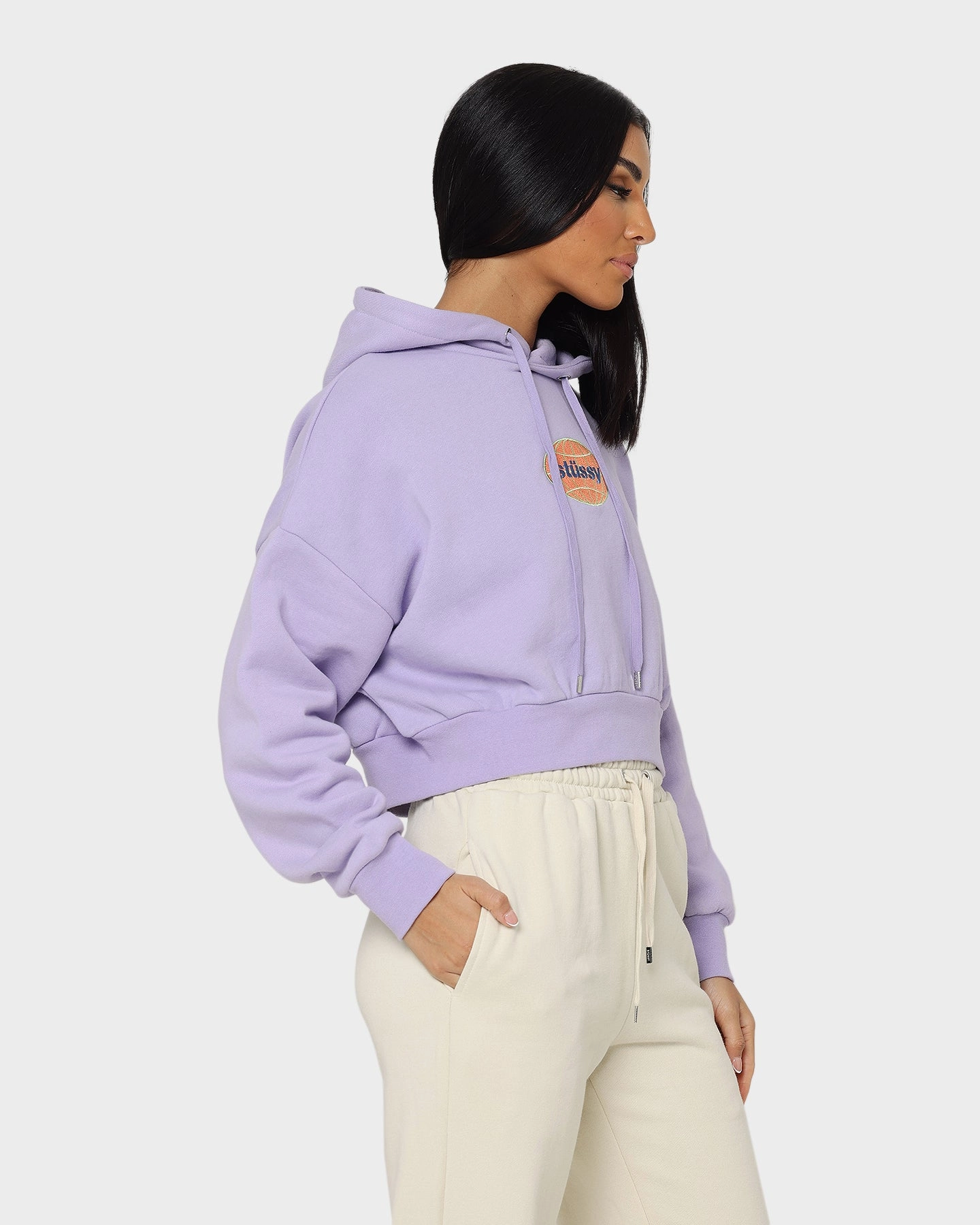 Windproof Outer Layer Stussy Women's Globe Hoodie Lavender