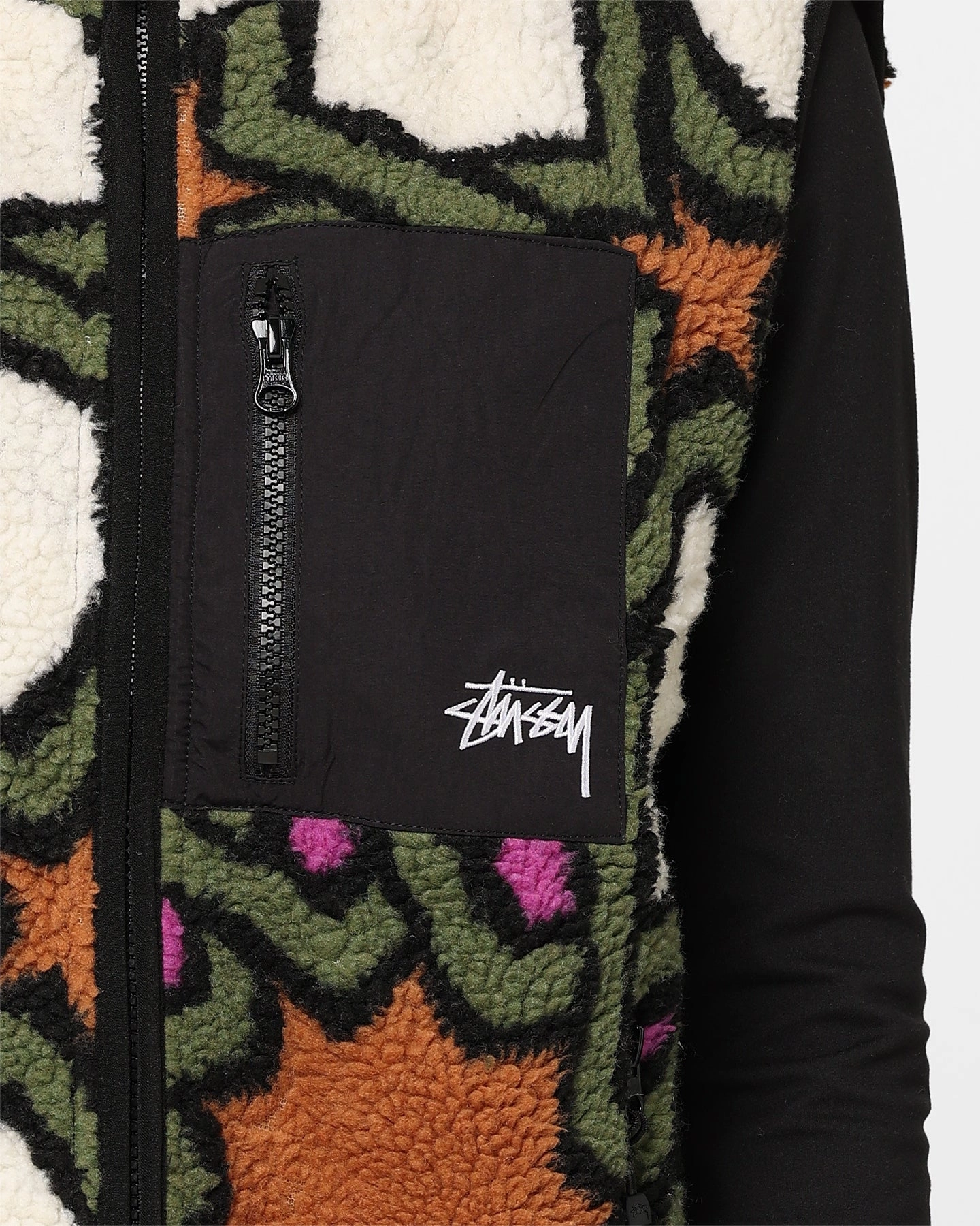 Stussy Women's Reversible Stock Sherpa Vest Natural Period