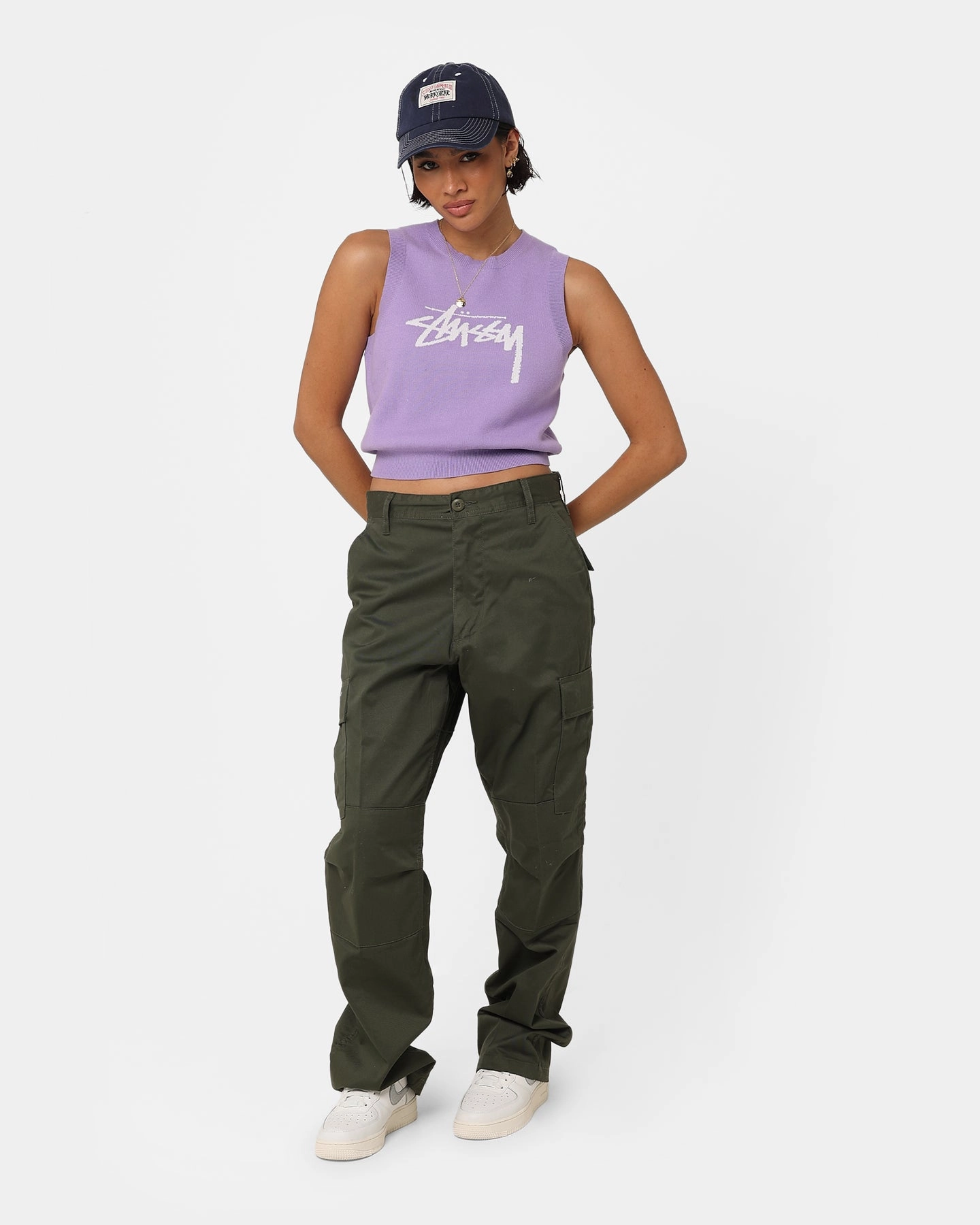 Stussy Women's Stussy Knit Vest Washed Violet Outdoor Fashion Protective Comfort