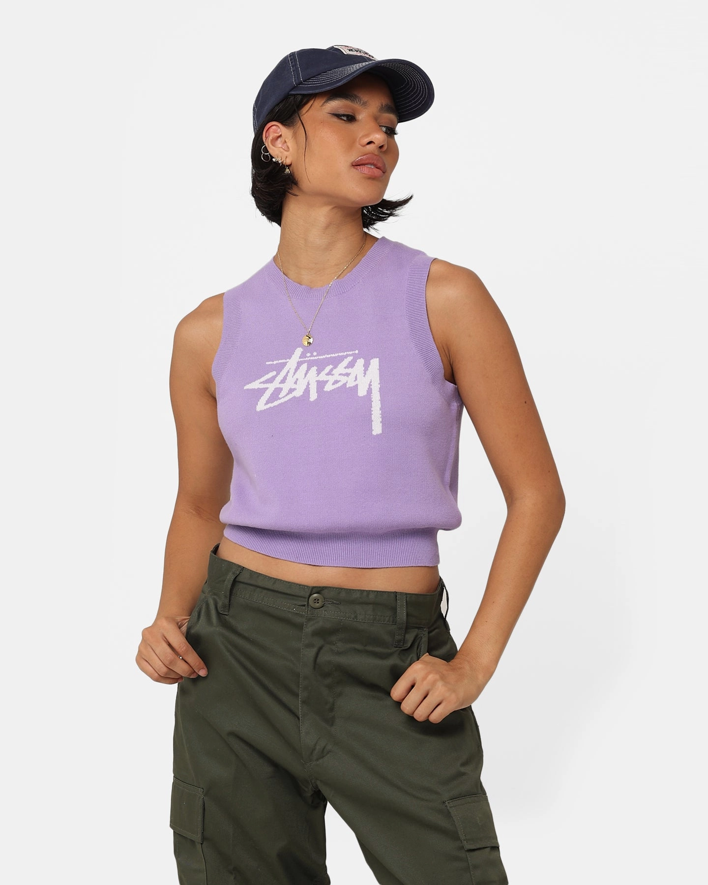 Stussy Women's Stussy Knit Vest Washed Violet Shampoo Stretch Fit