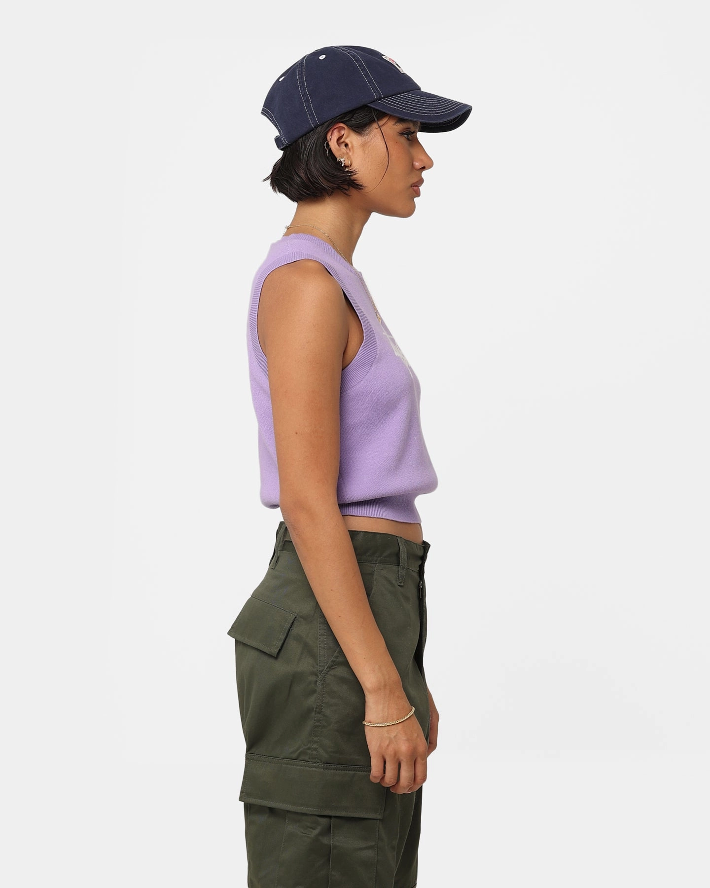Adjustable Cuffs Neutral Style Stussy Women's Stussy Knit Vest Washed Violet