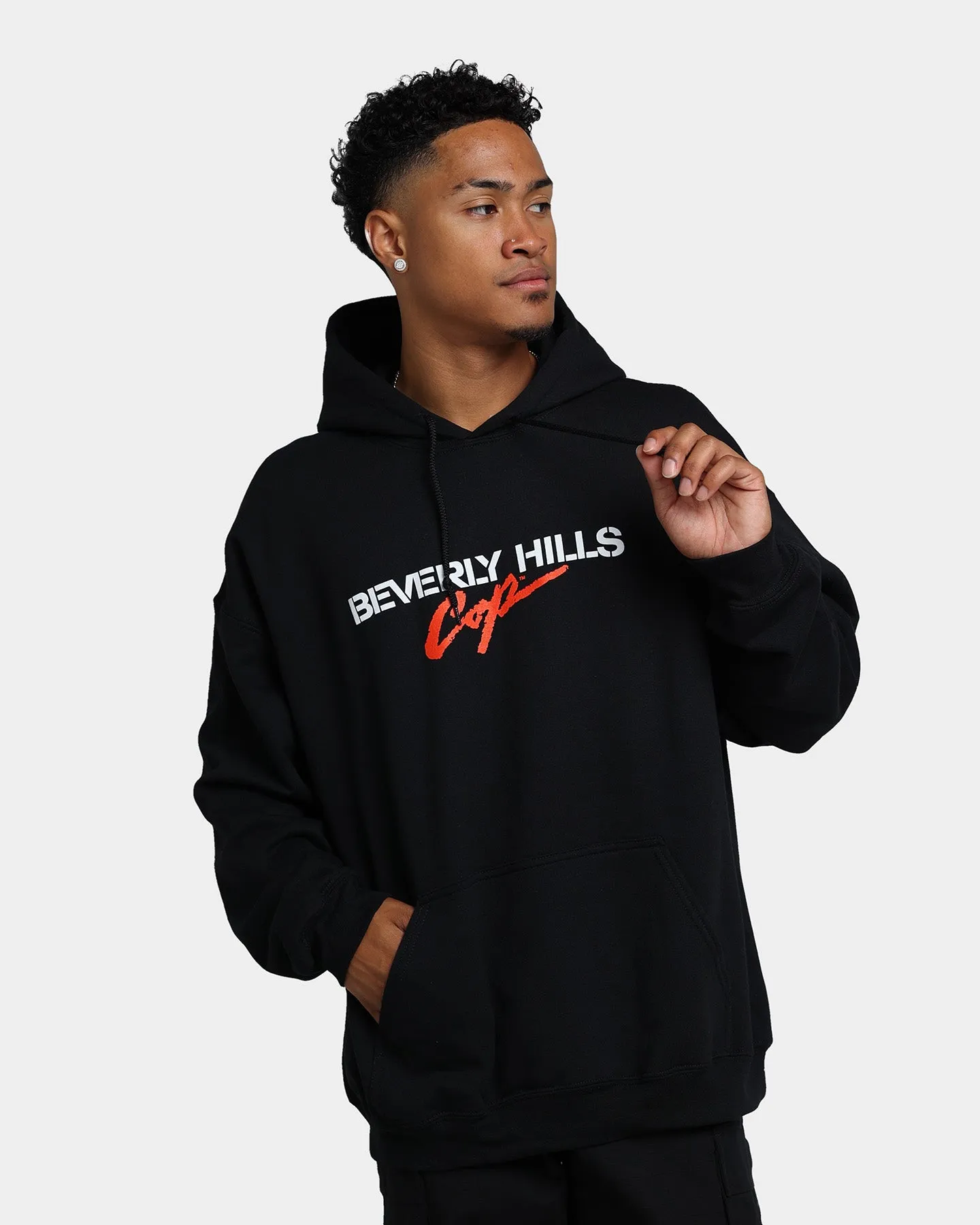 American Thrift X Beverly Hills Cop Logo Hoodie Black Striped