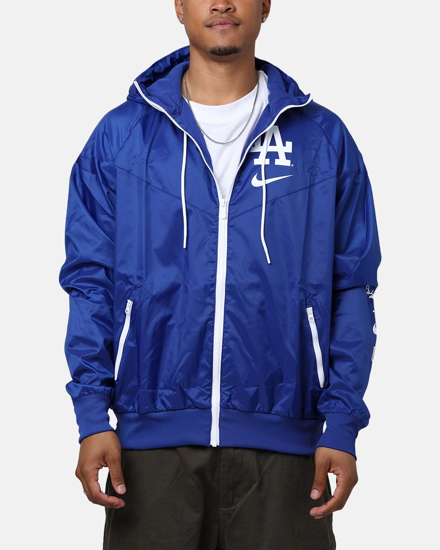 Concealer Anti-pilling Nike Los Angeles Dodgers Team Windrunner Jacket Rush Blue/White