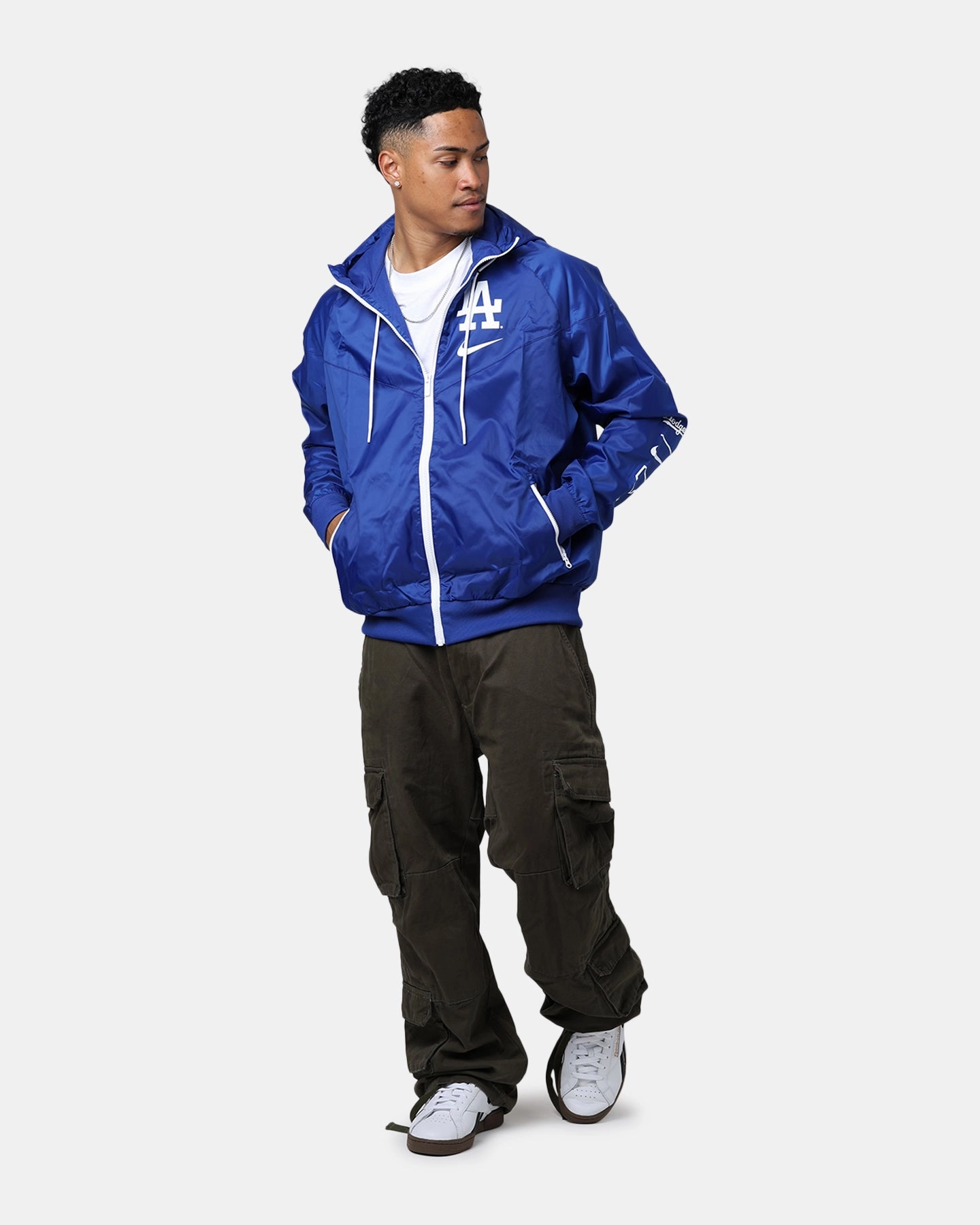 Nike Los Angeles Dodgers Team Windrunner Jacket Rush Blue/White mid-length Razor