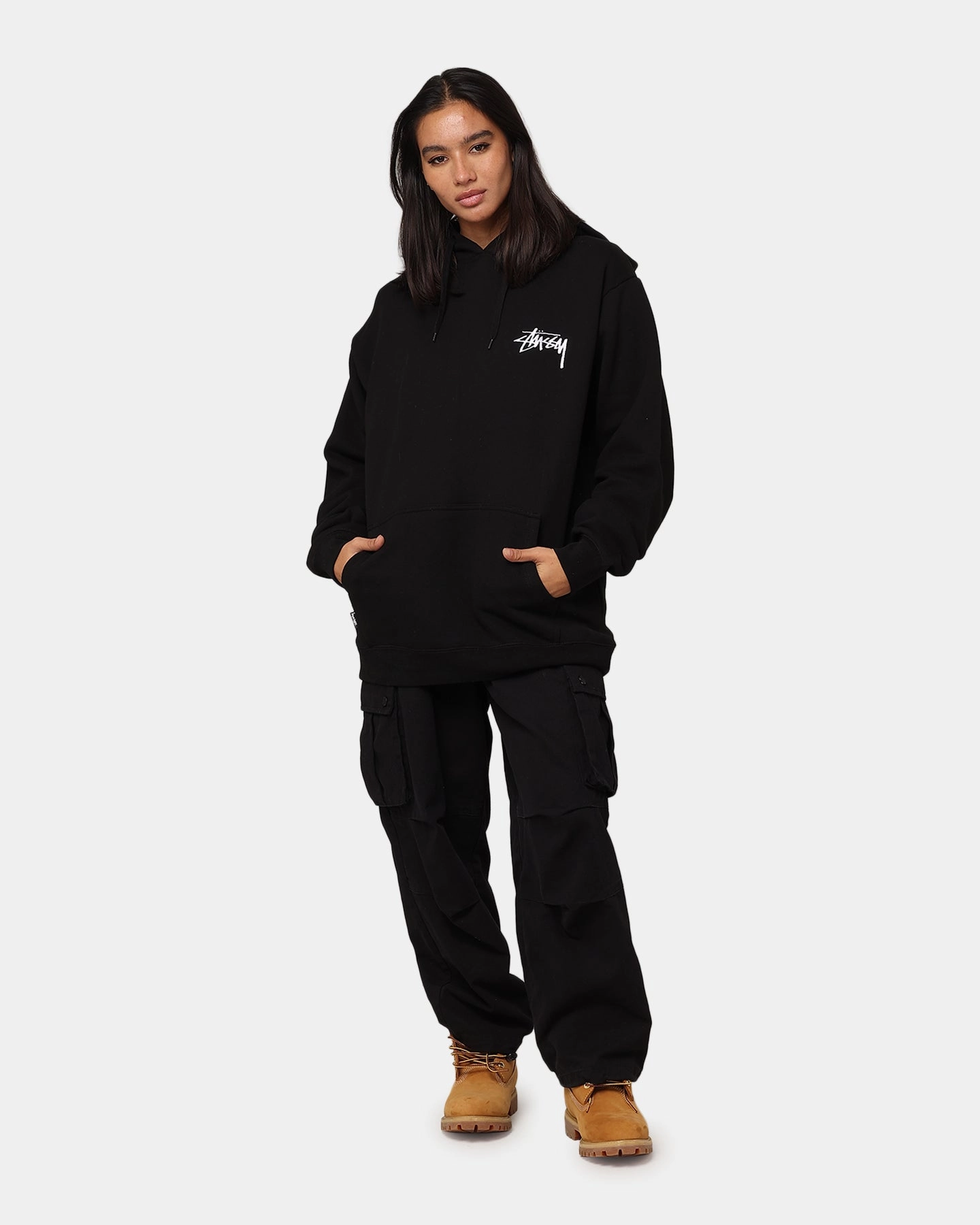 St??ssy 8 Ball Chenille Hoodie Black Flexible Motion Deodorant