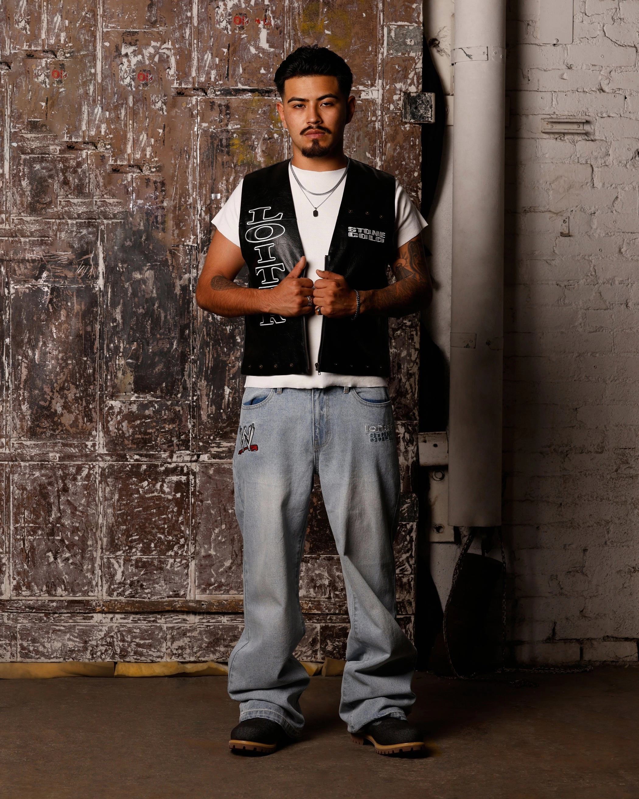 Performance Ready Loiter X WWE Stone Cold Leather Vest Black