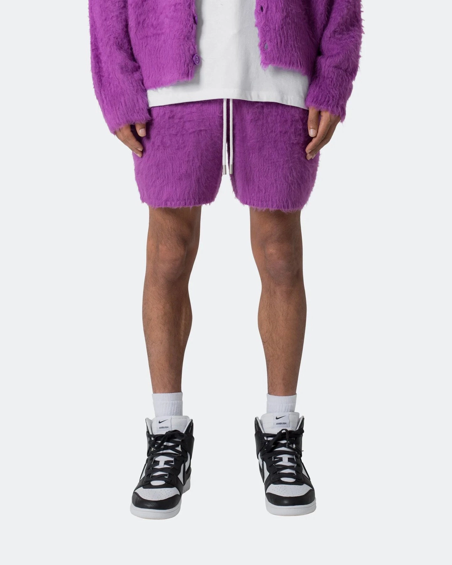 Run Ready MNML Fuzzy Sweat Shorts Purple