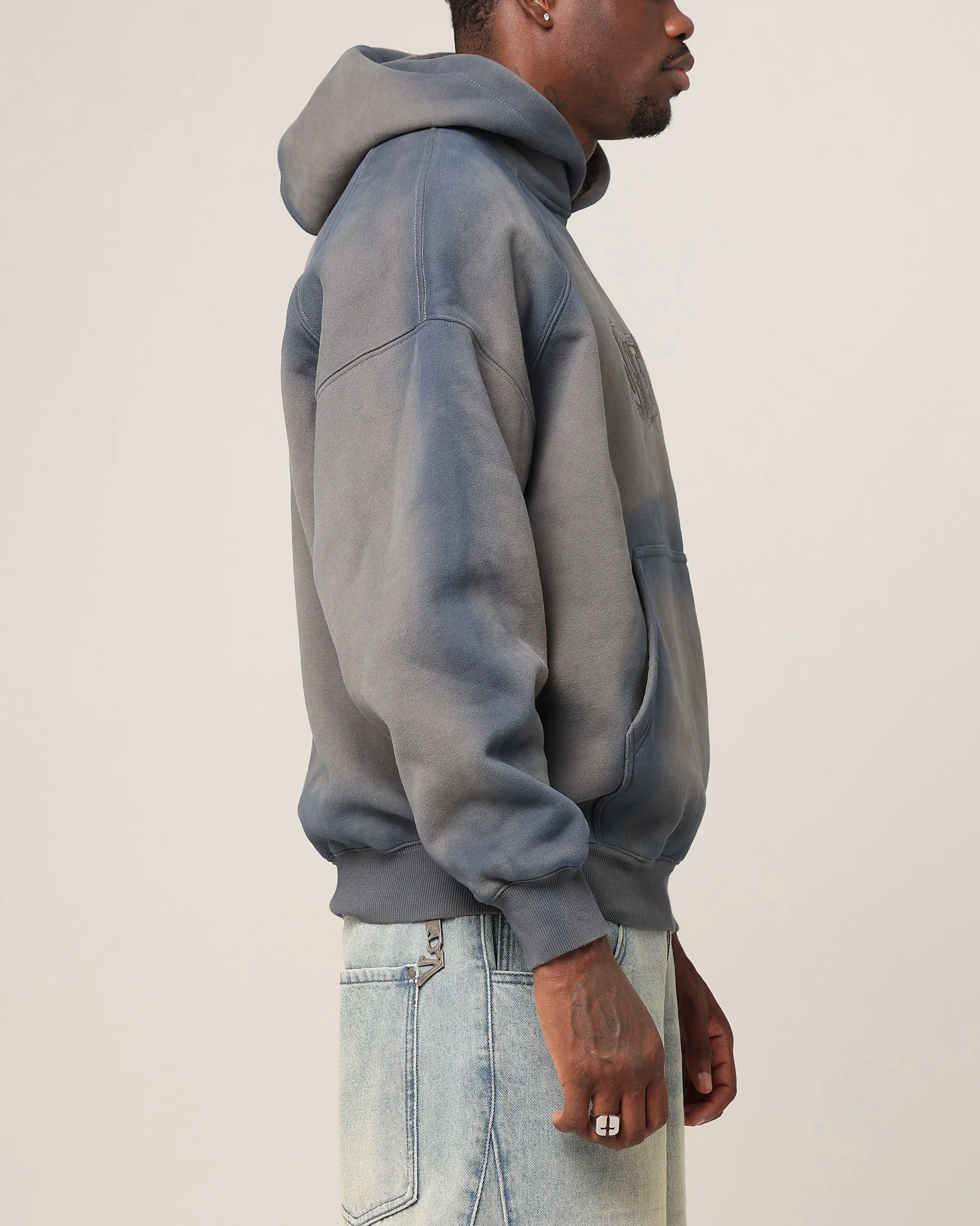 Saint Morta Faded Motor Hoodie Charcoal NoiseReduced Closure System