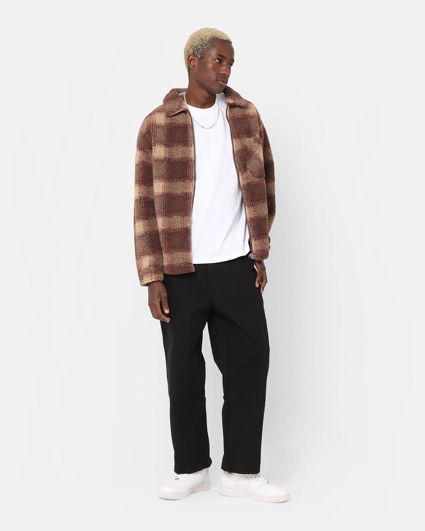 Thrive suitable for group activities Stussy Shadow Plaid Sherpa Zip Shirt Brown