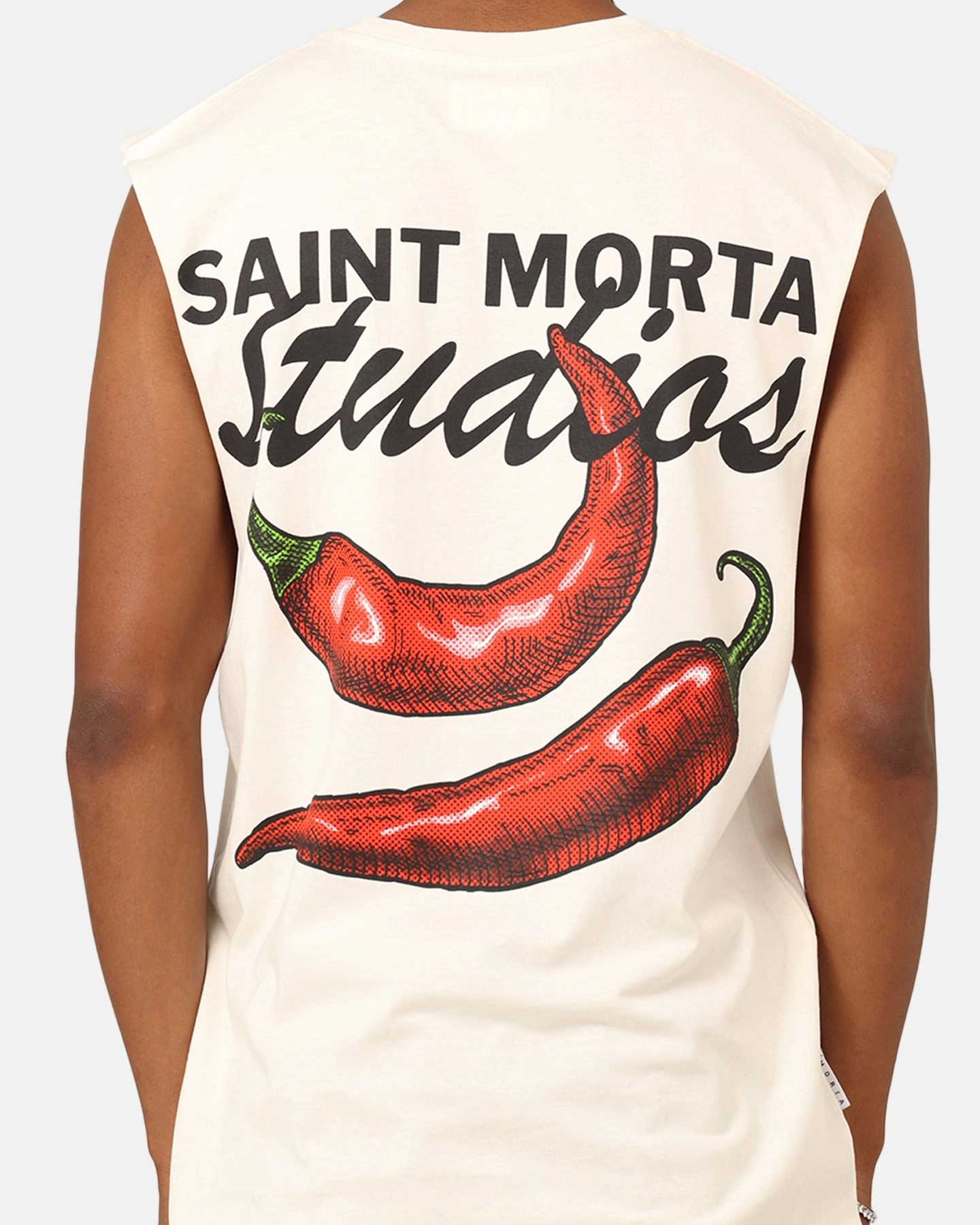 Chic Style Trend Casual Essentials Wear Saint Morta Chilli Fusion Muscle T-Shirt Off White