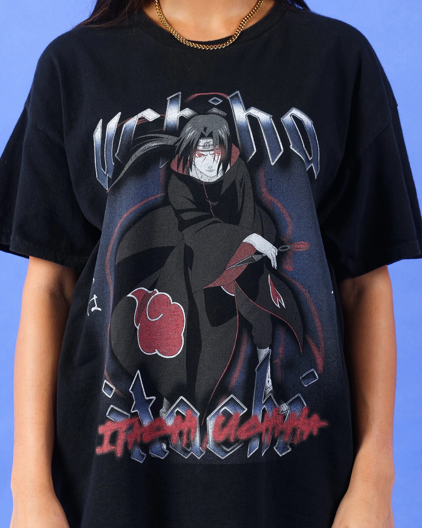 Lightweight Style Easy to Style Goat Crew X Naruto Itachi Uchiha Premium Vintage T-Shirt Vintage Black