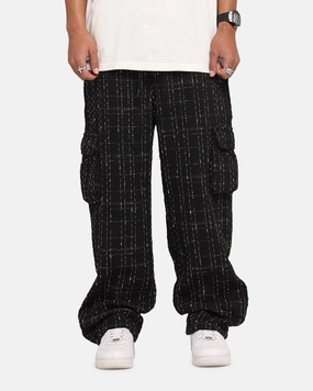 XXIII Boucle Tweed Cargo Pants Black Light Fabric SnagFreeFabric