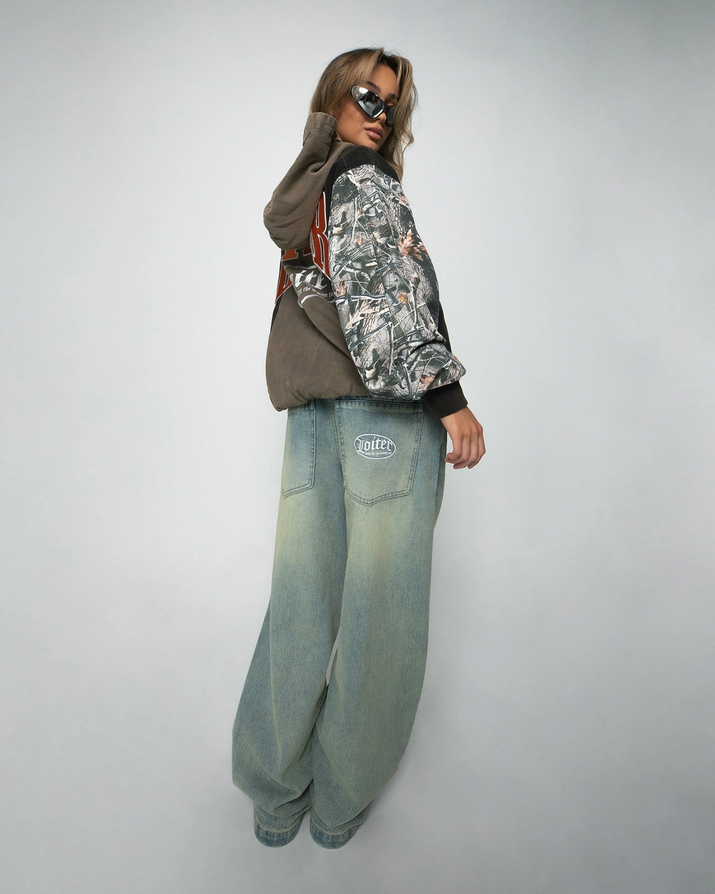 Loiter Splinter Hoodie Khaki/Camo school setting Formal Occasion