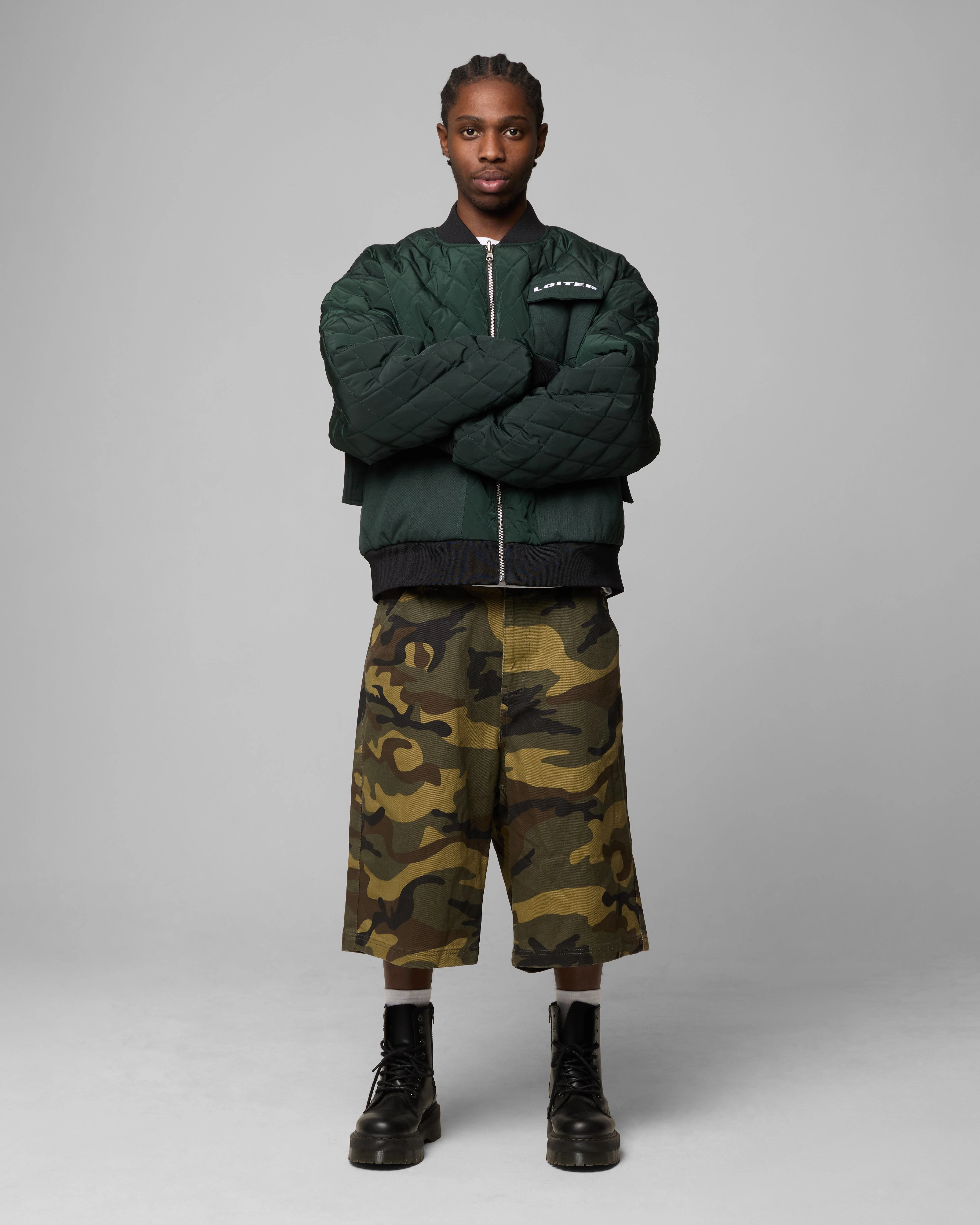 Occasion Water Resistant Material Loiter Cyber Reversible Bomber Jacket Red/Green