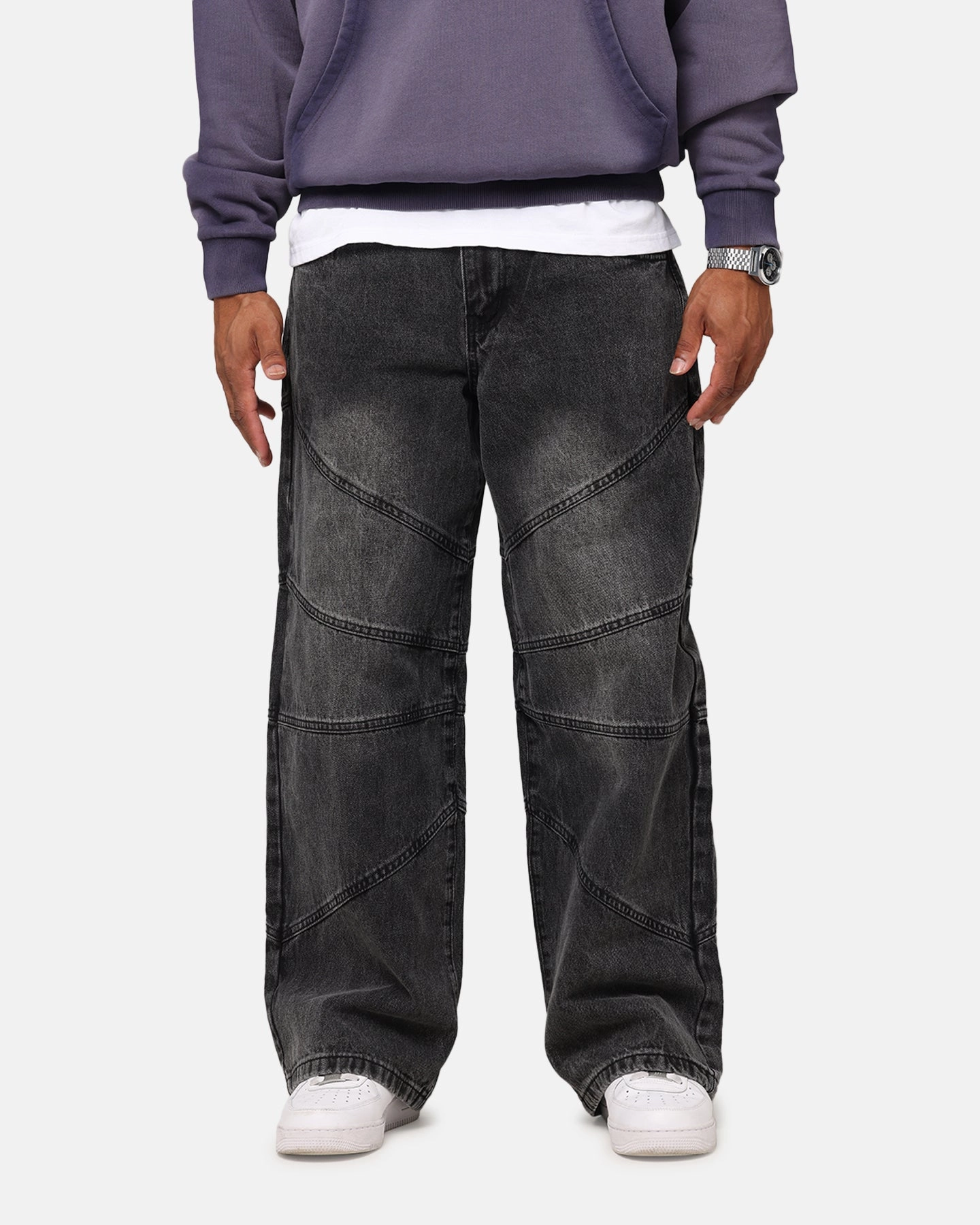 Tapered Leg Design Abrasion Resistant Fabric Saint Morta Amplus Armoury Jeans Black Shadow