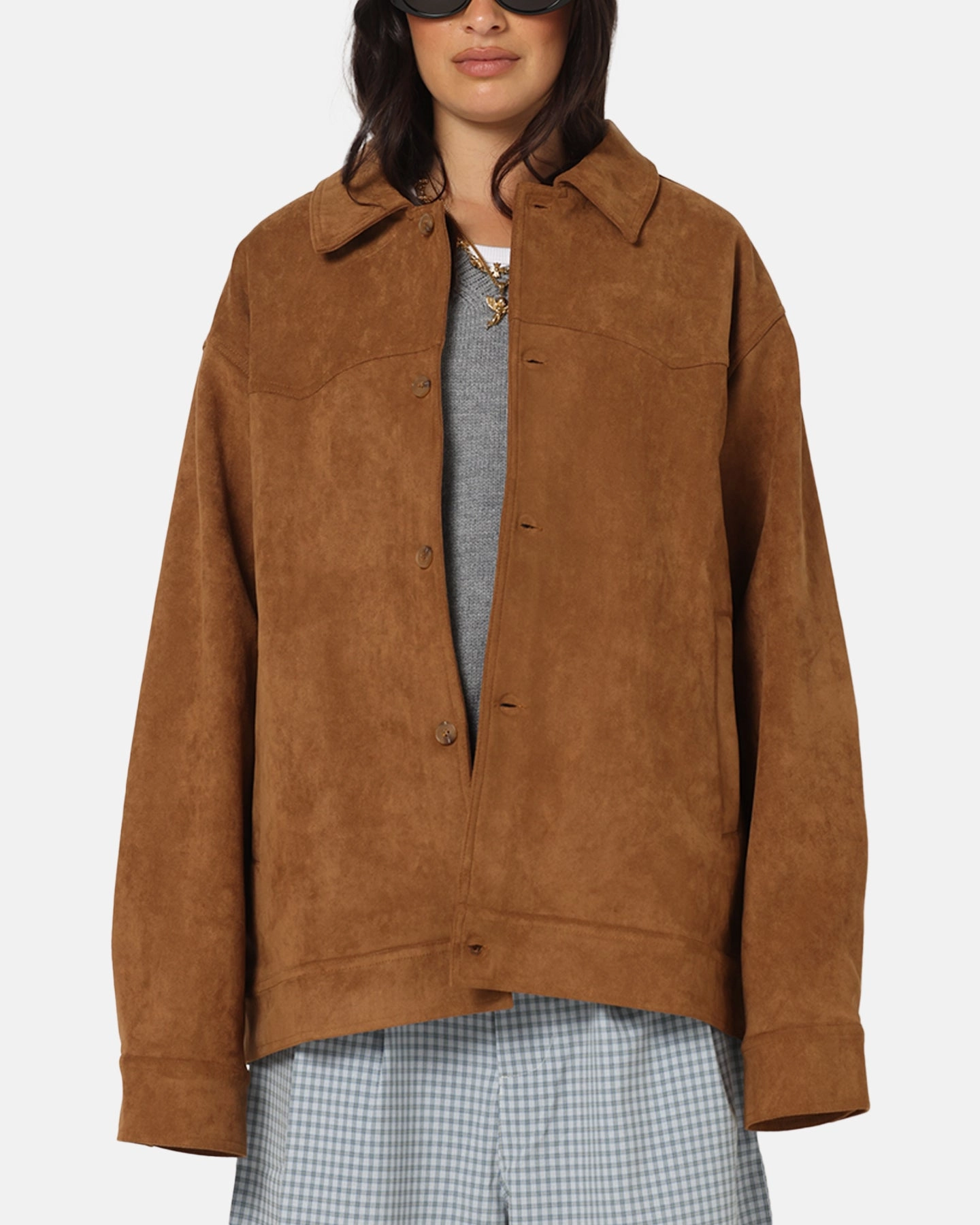 Comfortable Dirt Repellent Surface XXIII Suede Jacket Brown