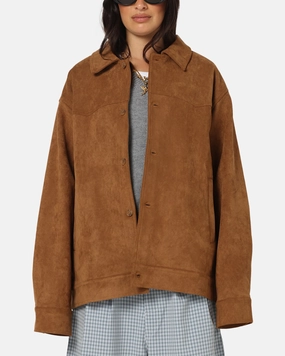 Comfortable Dirt Repellent Surface XXIII Suede Jacket Brown