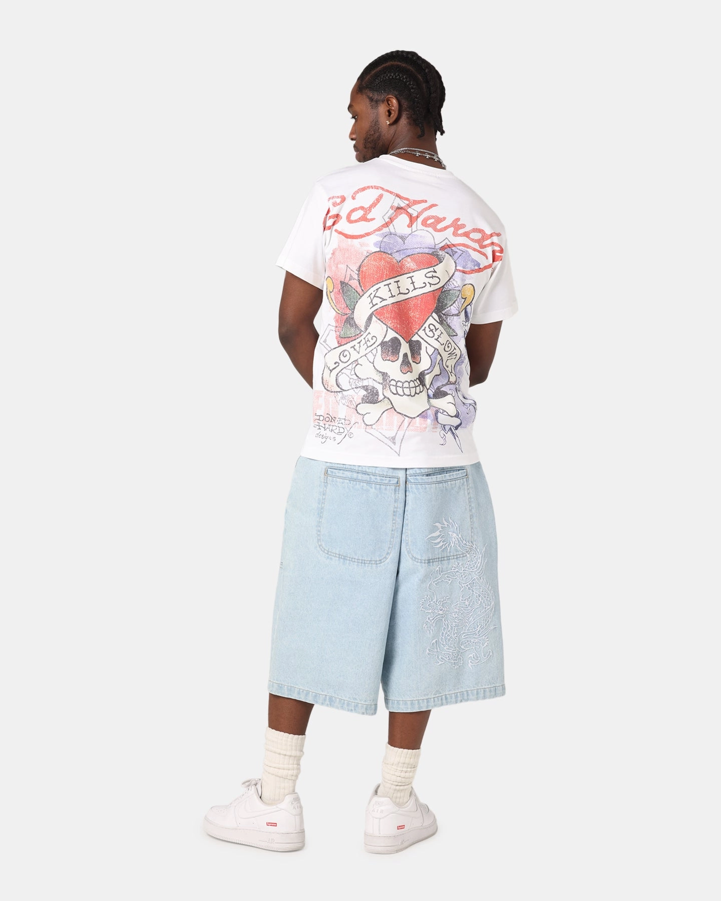 Comfy Layer Wear Ed Hardy Love Kills Slowly Vintage T-Shirt White