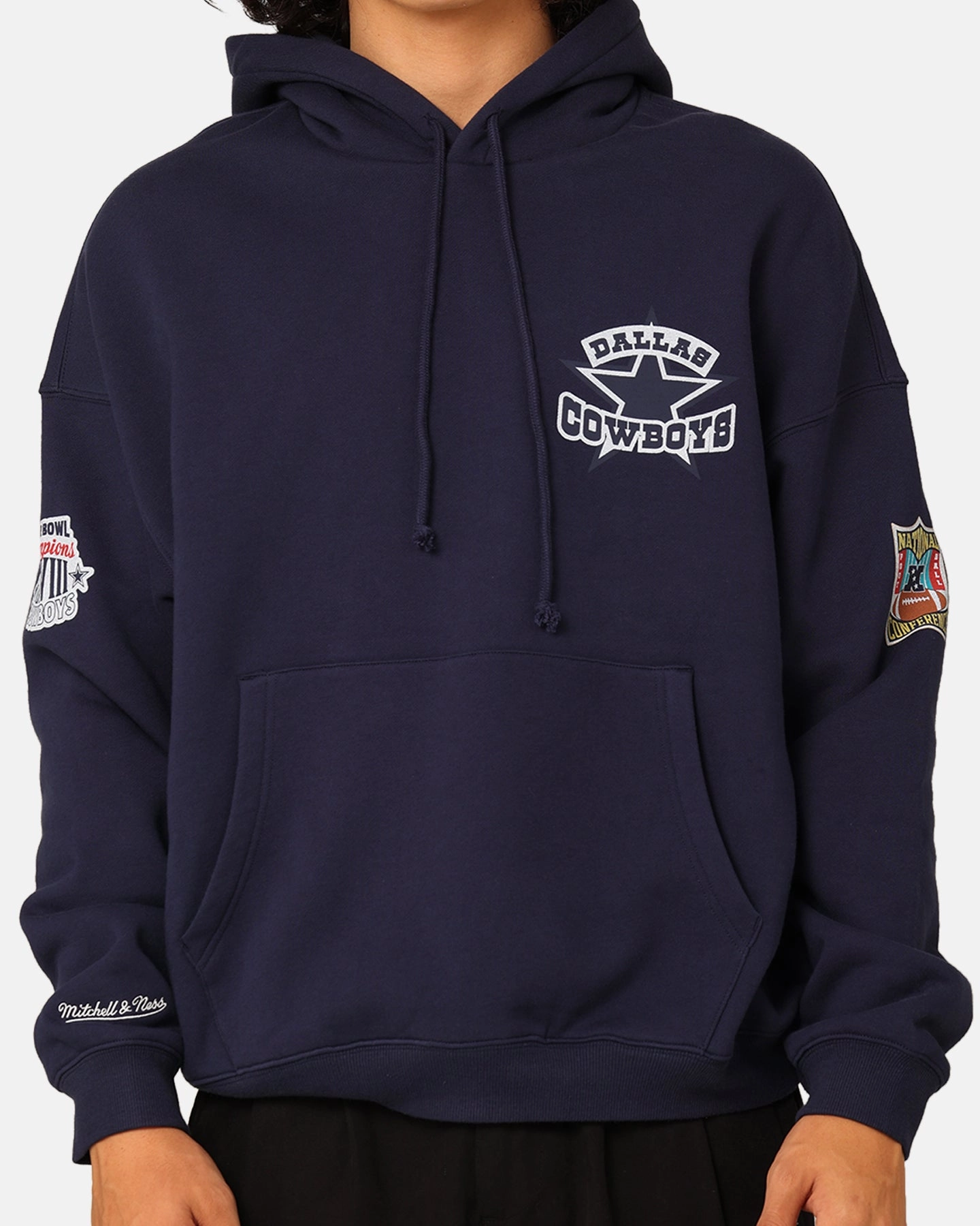 Mitchell & Ness Dallas Cowboys Super Bowl World Hoodie Navy Reflective Safety Details