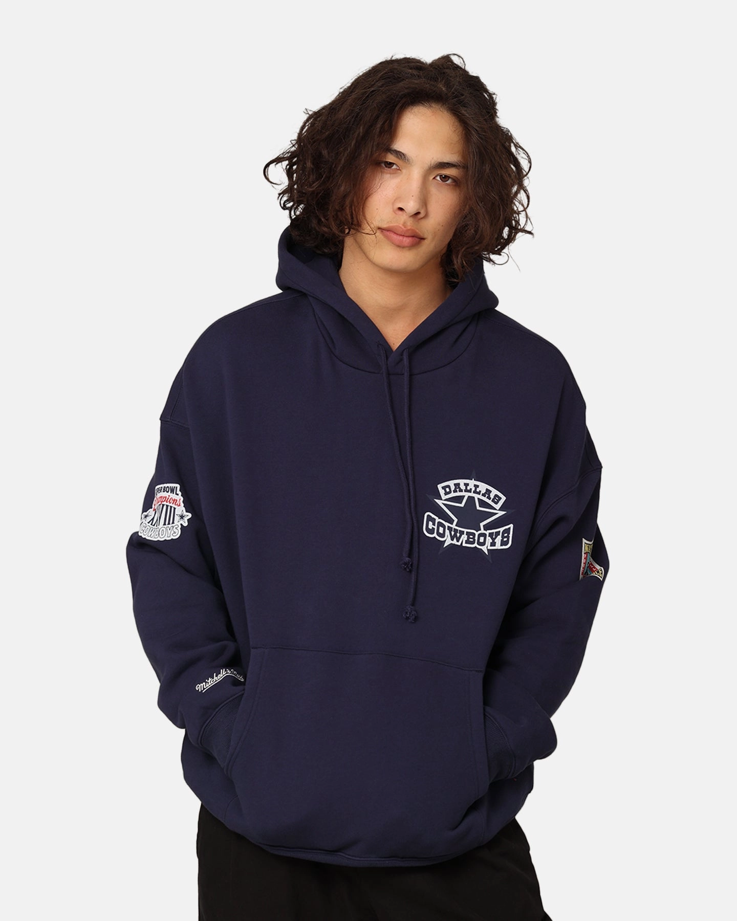 Mitchell & Ness Dallas Cowboys Super Bowl World Hoodie Navy Mark Love