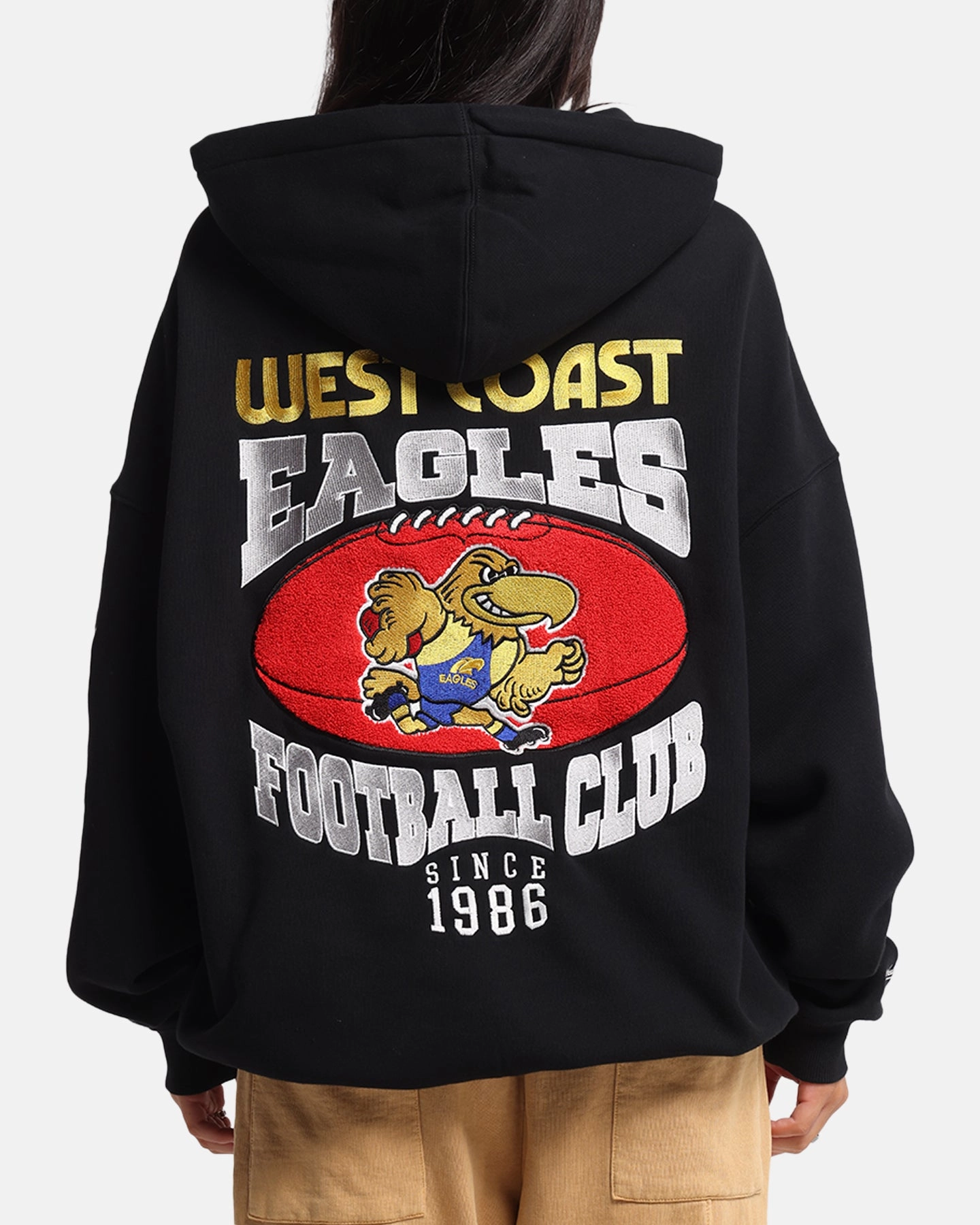 Mitchell & Ness West Coast Eagles Team Hoodie Solid Black activity Wind Control