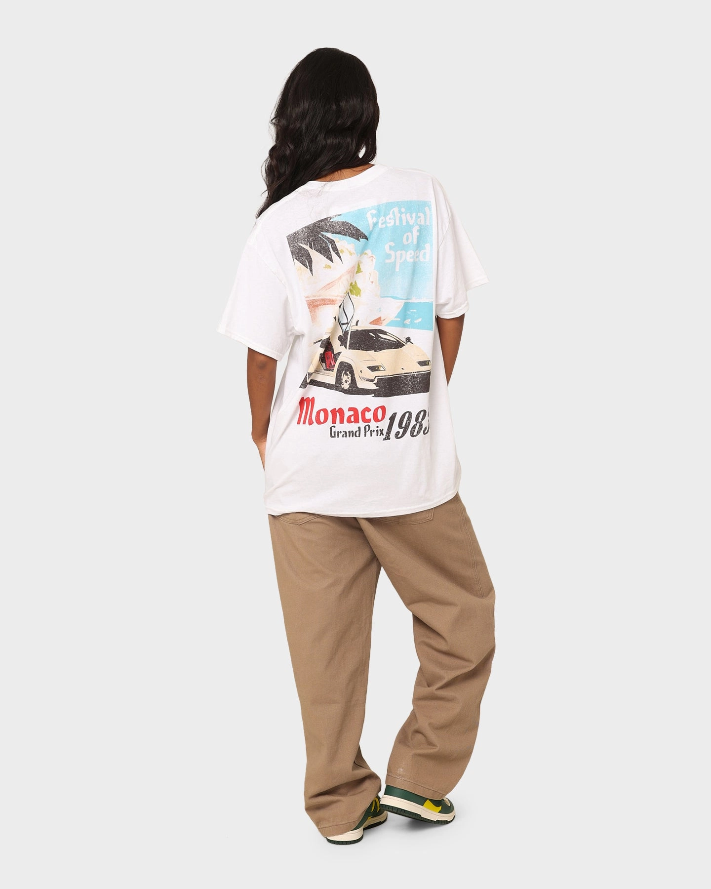 Layered Sleeve Construction Goat Crew Monaco 1983 T-Shirt White