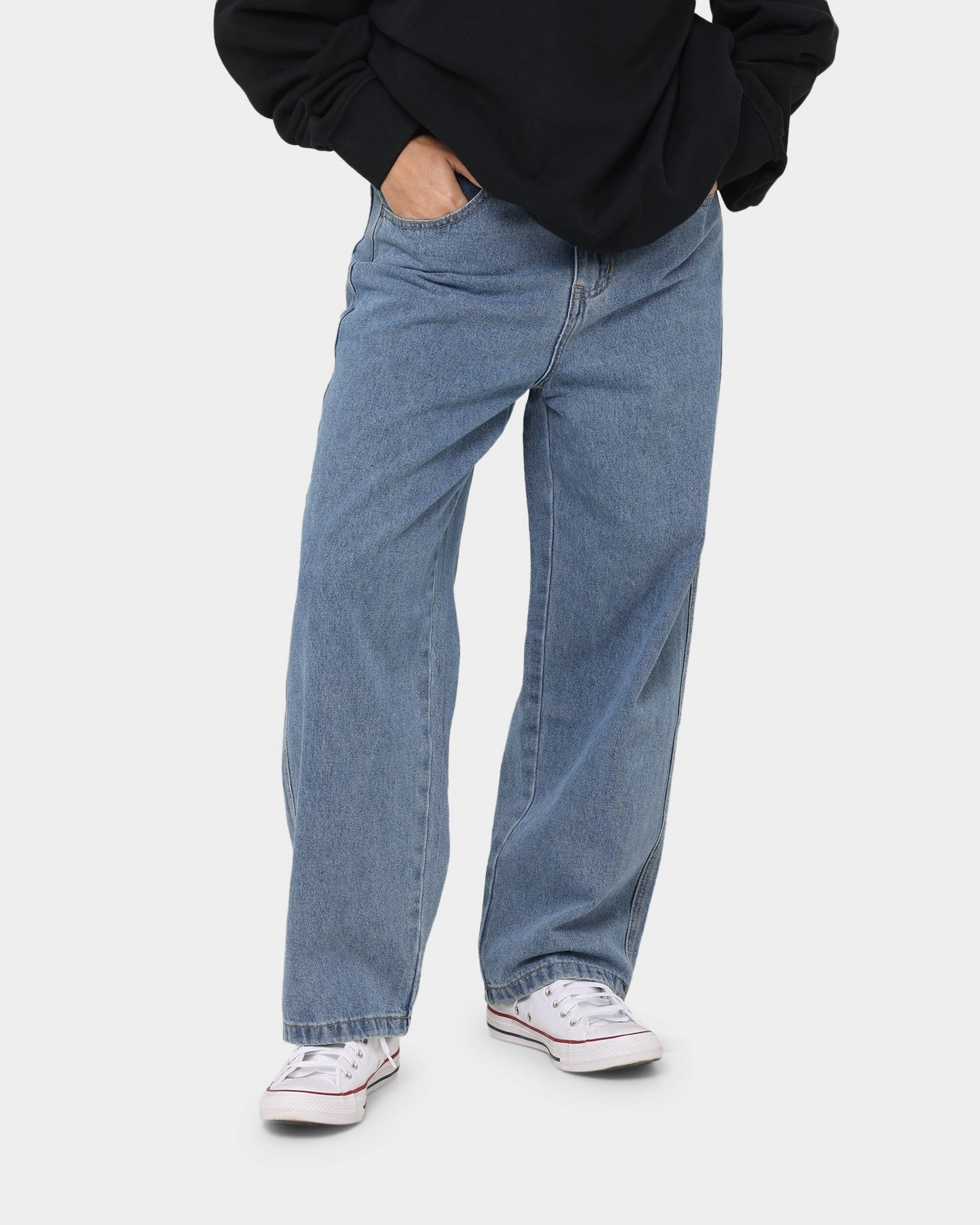 Durable Minimalist Style Party Look X-Large Bull Denim 91 Pants Mid Blue