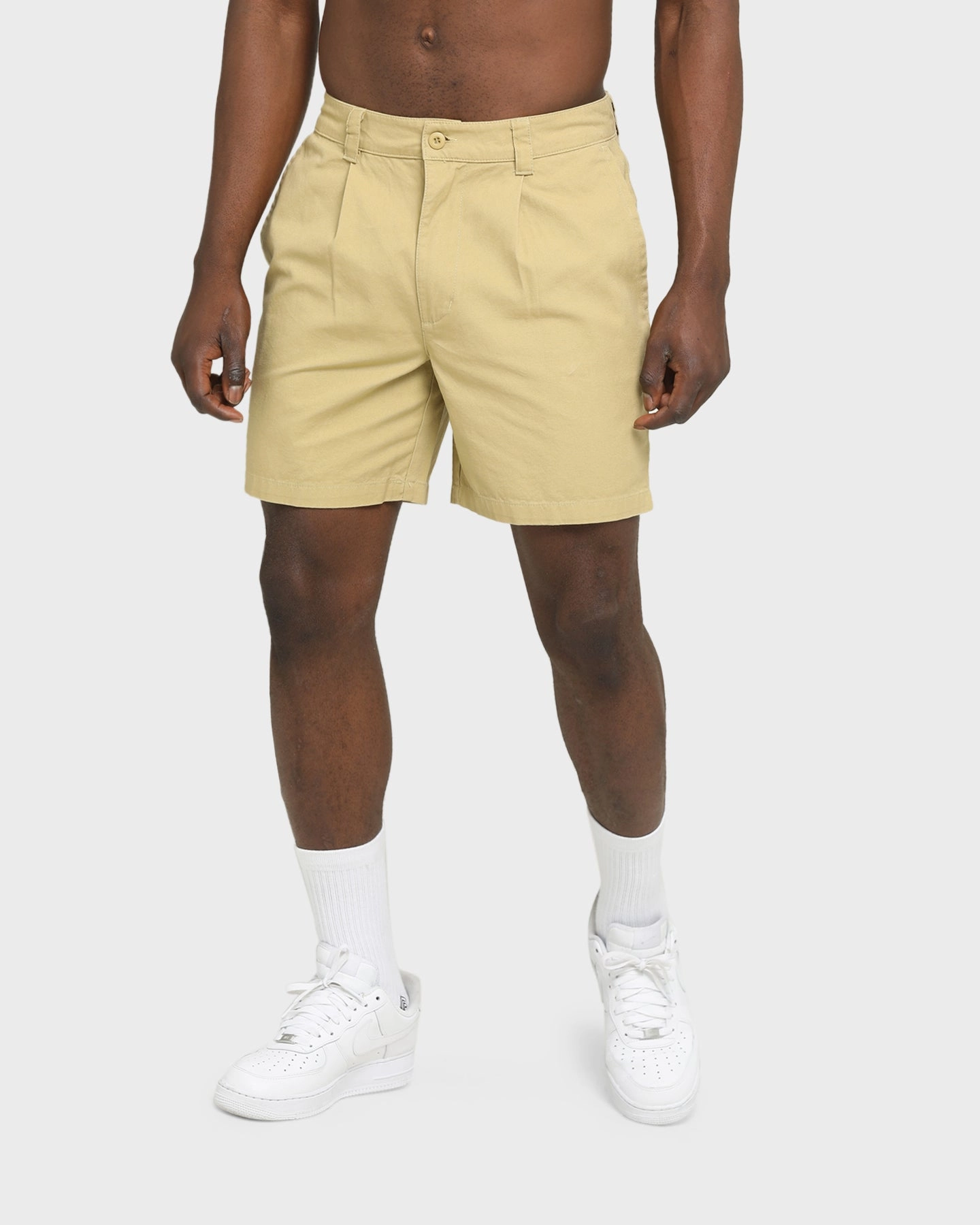 Stussy Pin Drill Shorts Taupe kids wear