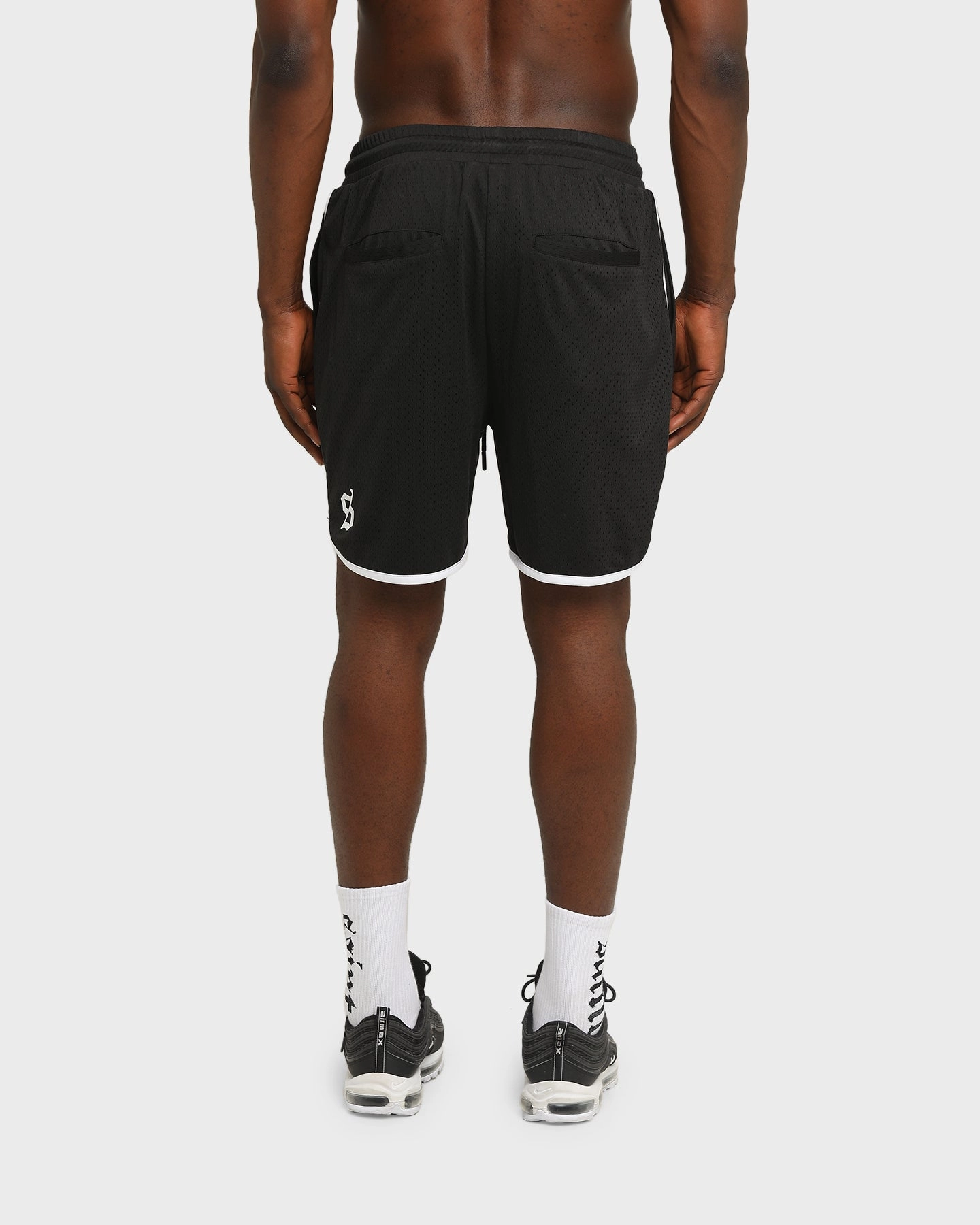 Saint Morta Era Mesh Basketball Short Black/White Blazer Ergonomic Panel Design