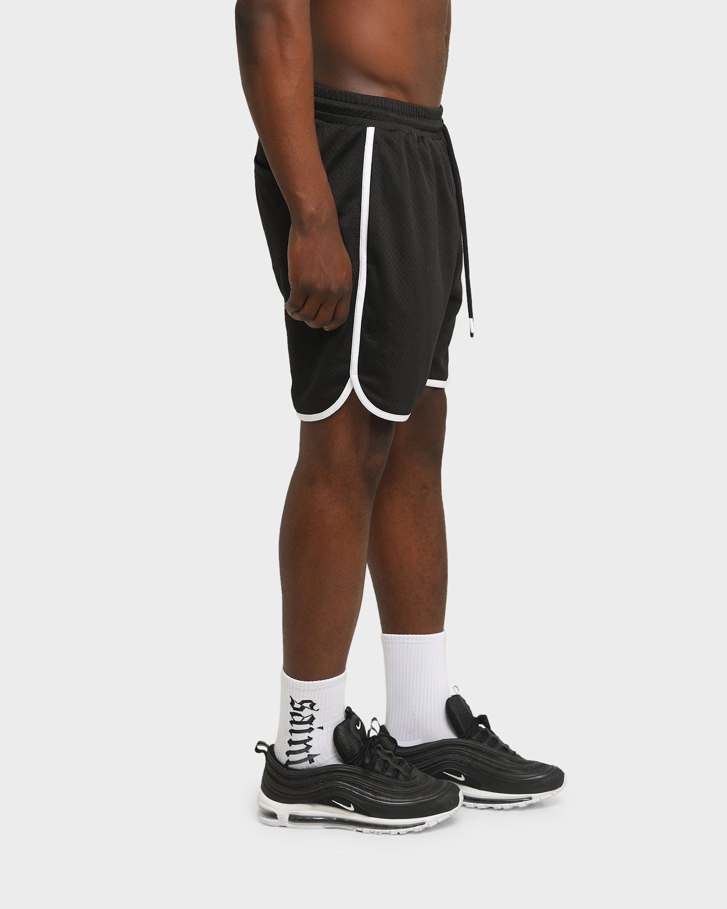 Saint Morta Era Mesh Basketball Short Black/White Active Wear Shorts